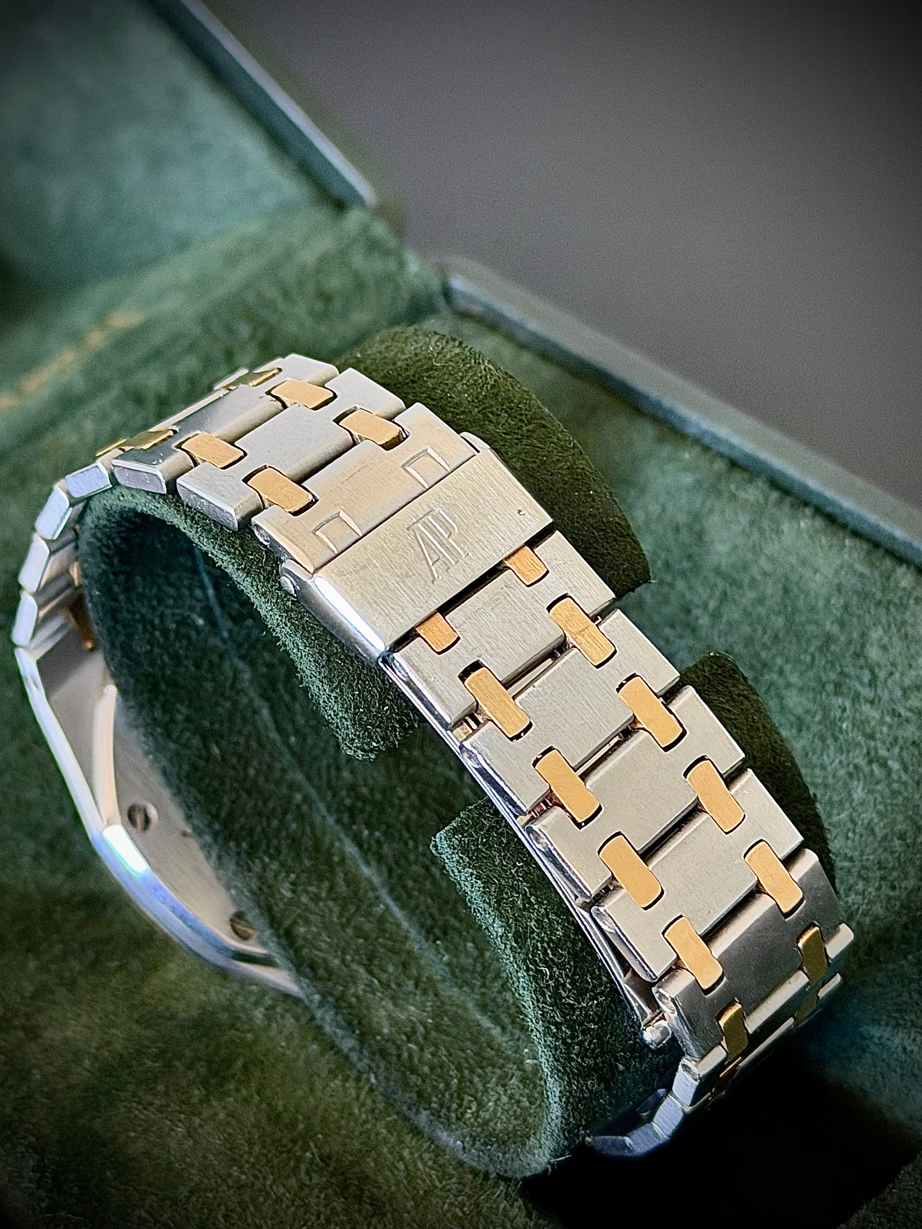 CIRCA 1980 AUDEMARS PIGUET ROYAL OAK, 4100SA, TWO TONE, WATCH & BOX, INC GST