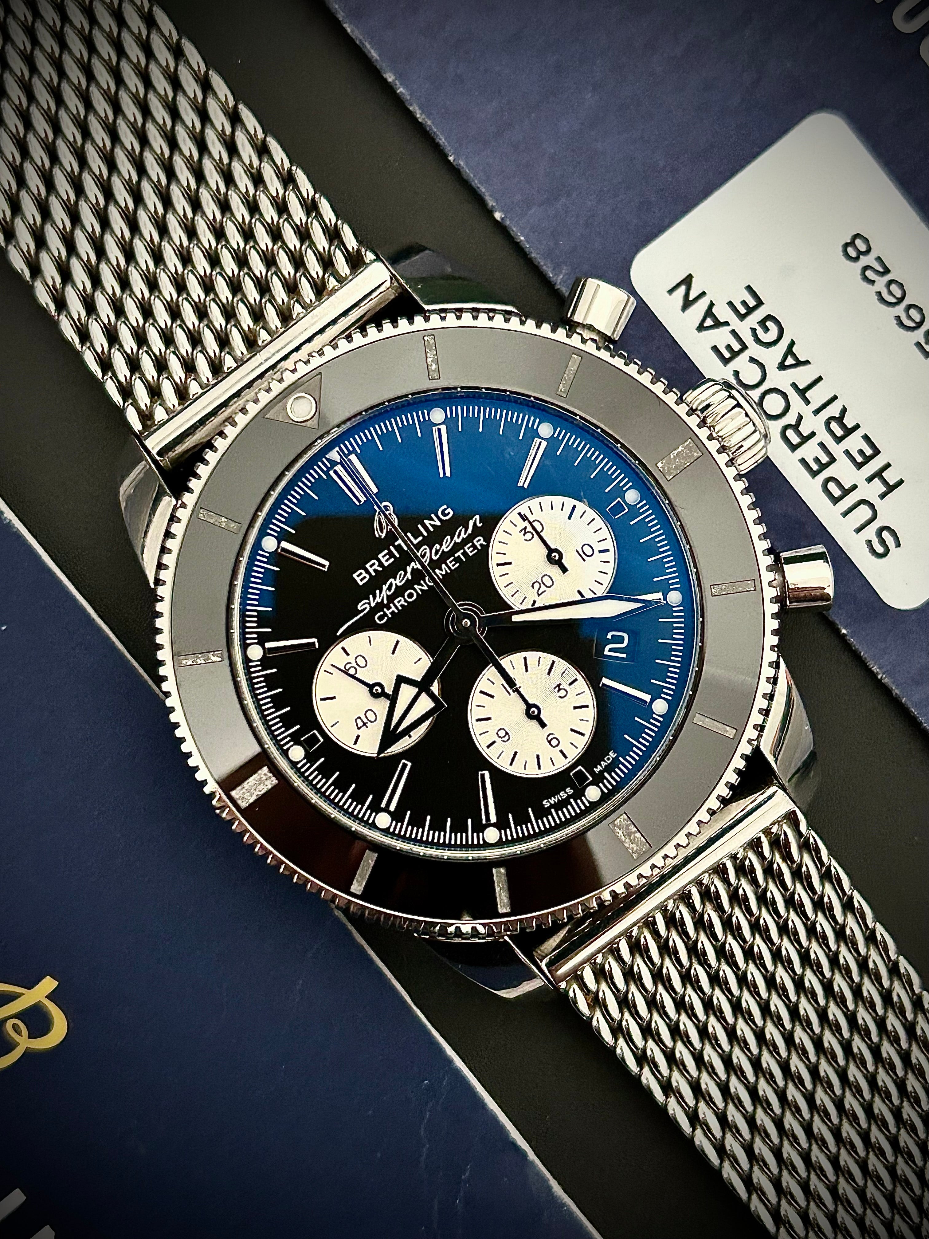 2018 BREITLING SUPER OCEAN HERTITAGE B01, BOX AND PAPERS, INC GST