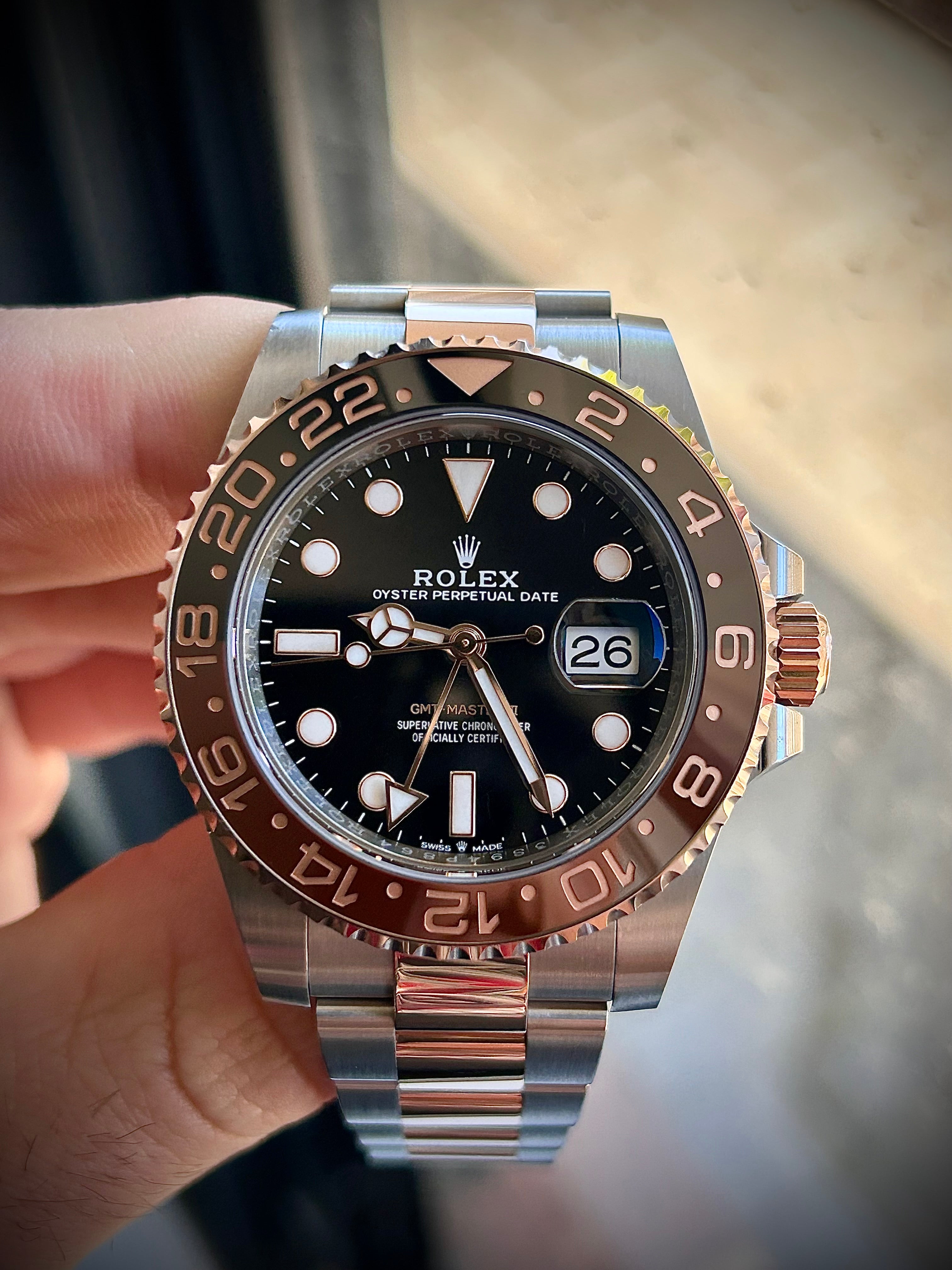 2024 ROLEX GMT MASTER II, ROOTBEER, 126711CHNR, FULL SET, INC GST