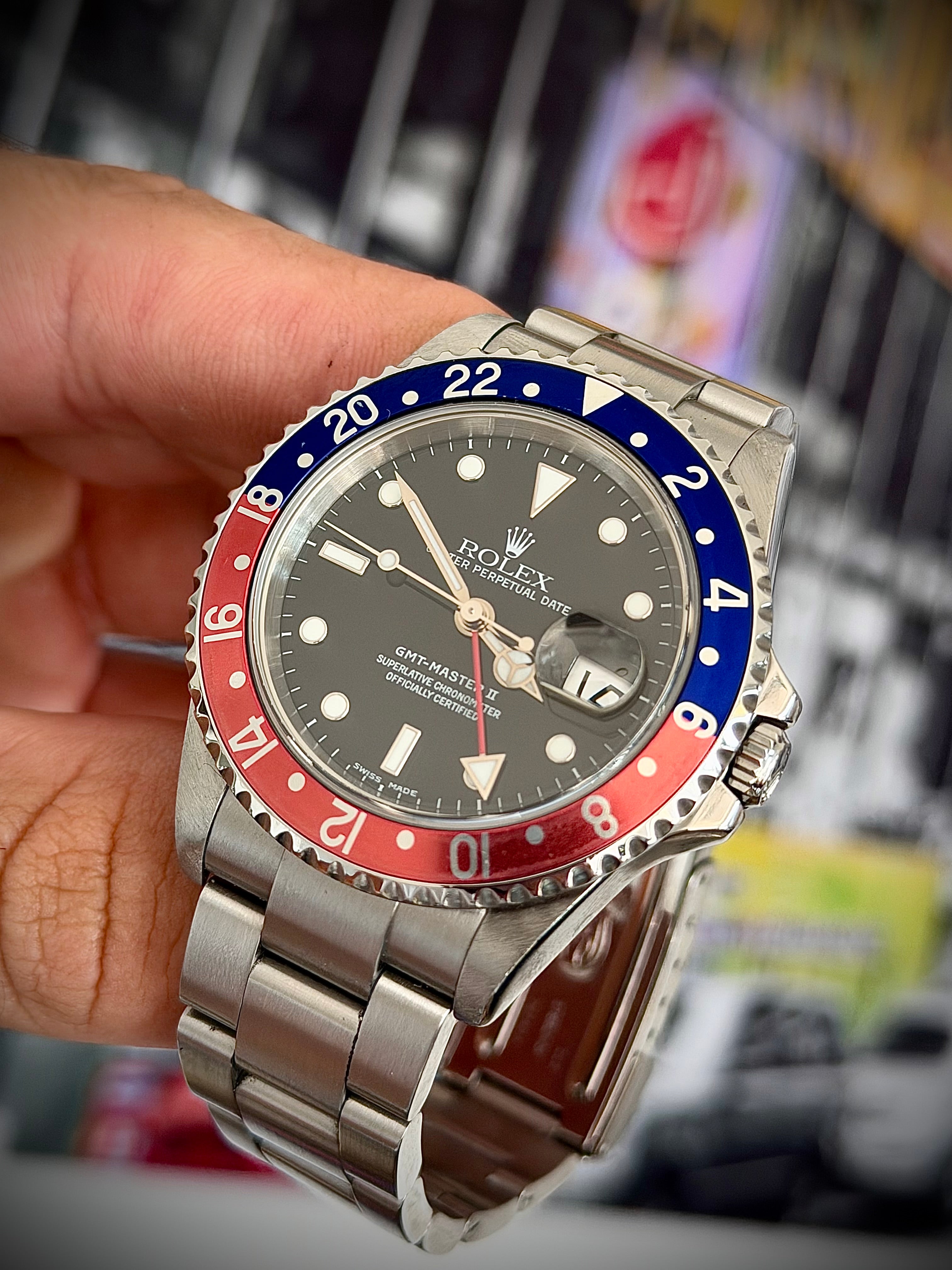2004 ROLEX GMT-MASTER II, 16710 “PEPSI”, BOX, PAPERS AND ORIGINAL RECEIPT ,  INC GST