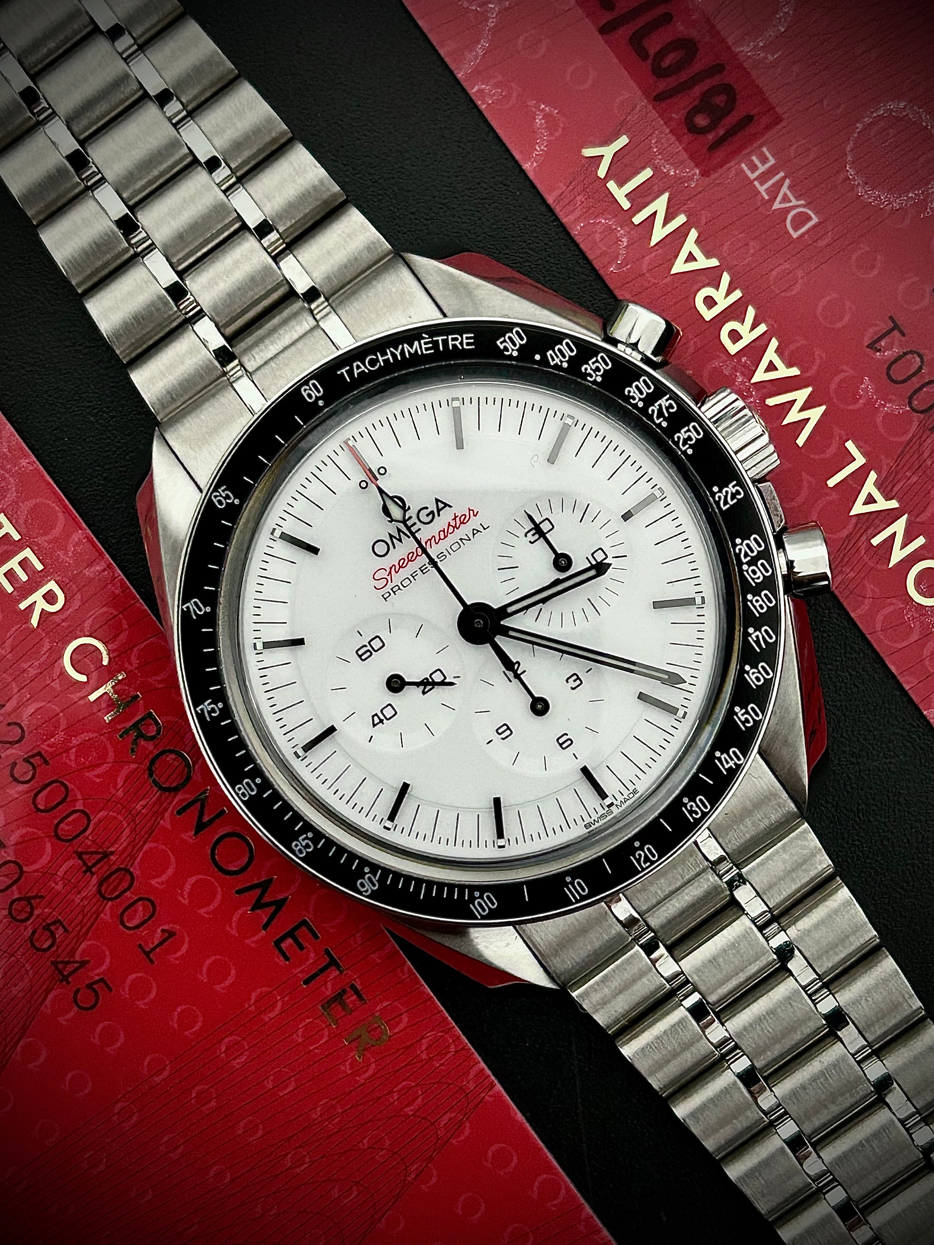 2024 OMEGA SPEEDMASTER WHITE DIAL, FULL SET, INC GST