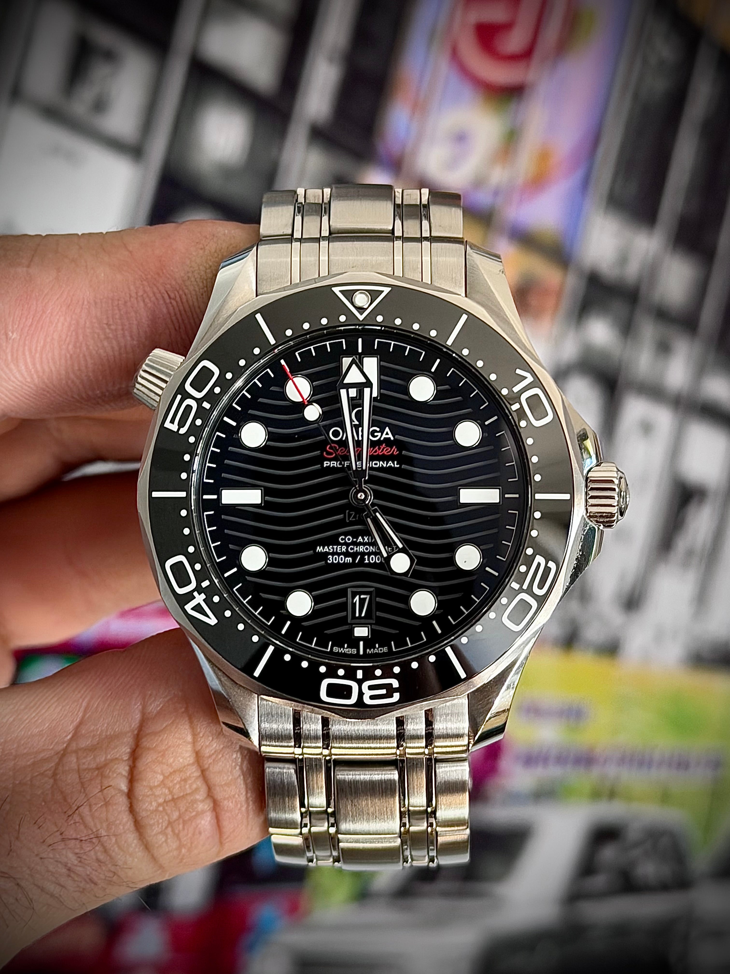 2023 OMEGA SEAMASTER 300, BLACK DIAL, FULL SET, INC GST