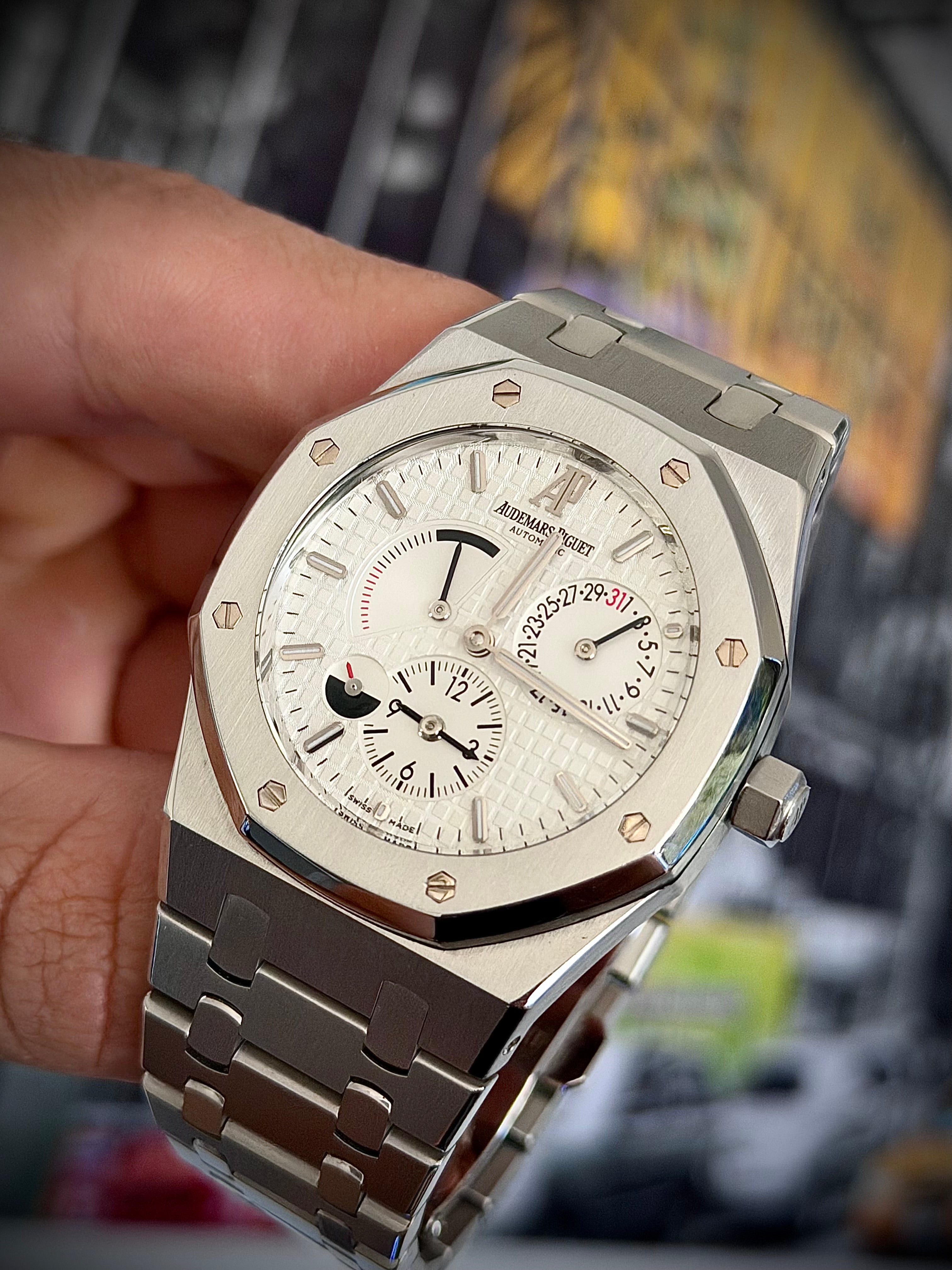 2010 AUDEMARS PIGUET ROYAL WHITE DIAL, DUAL TIME, 26120ST, FULL SET, INC GST