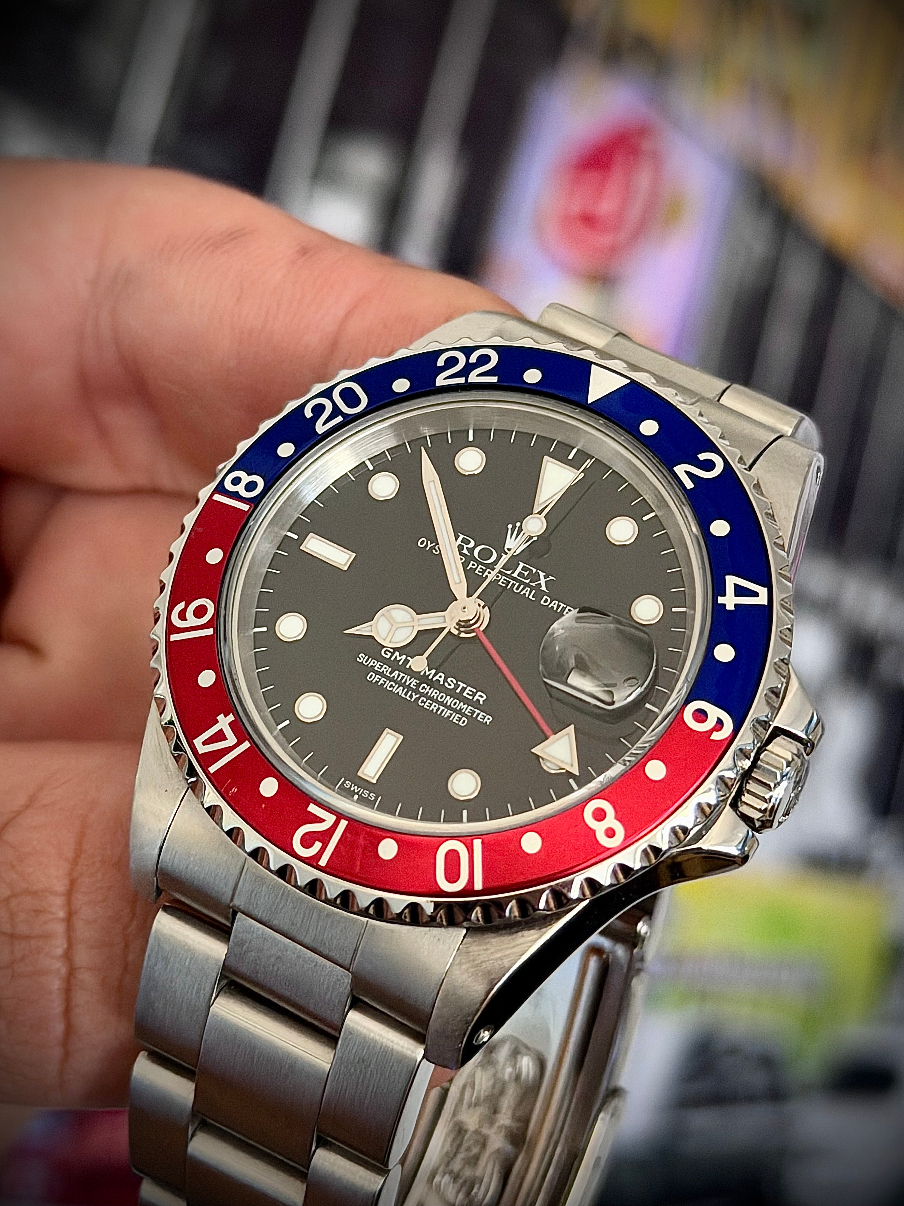 1999 ROLEX GMT MASTER II, PEPSI, SWISS ONLY, 16700, WATCH ONLY, INC GST