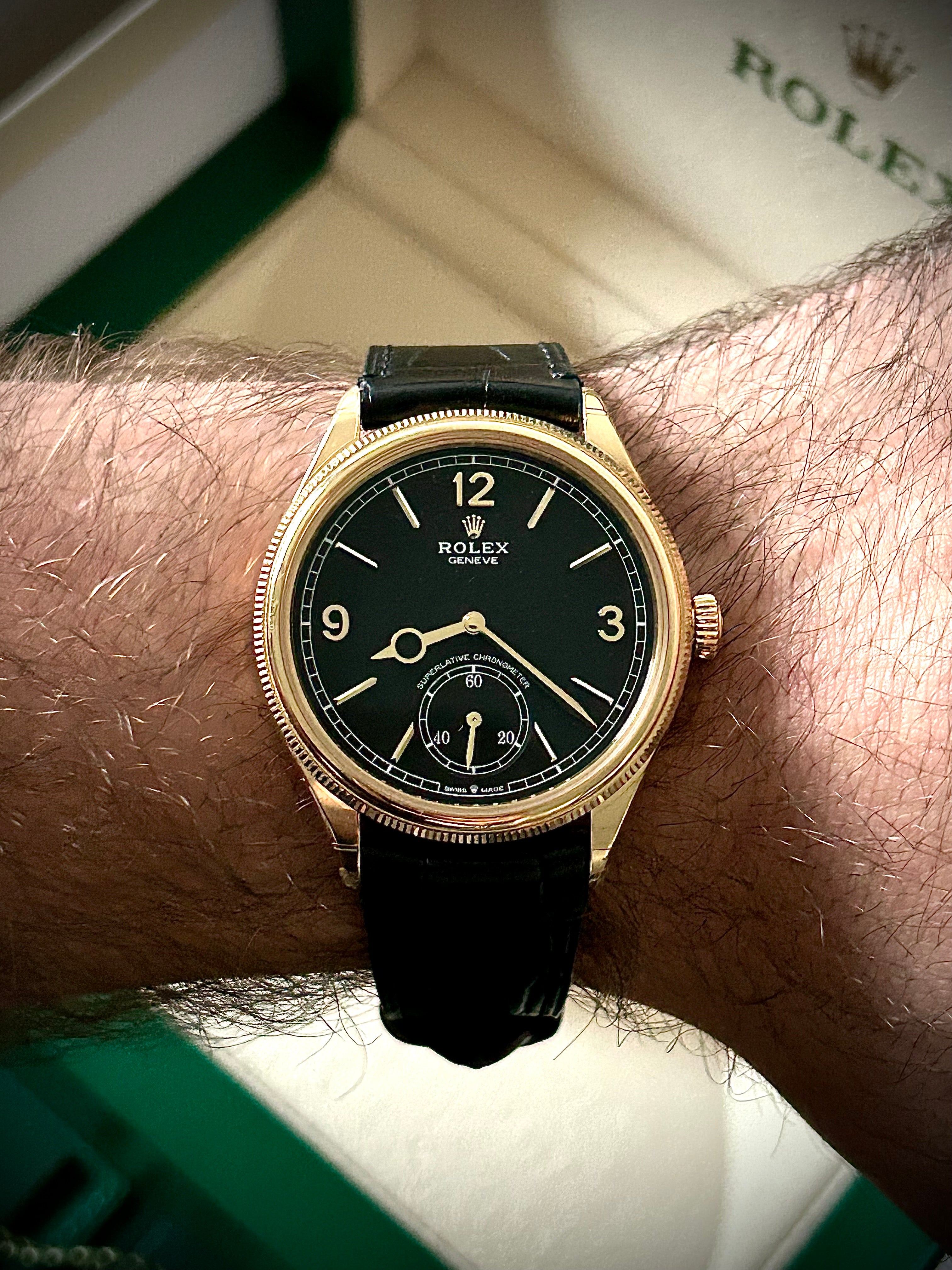 2024 ROLEX PERPETUAL 1908, 52509, YELLOW GOLD, MATTE BLACK DIAL, FULL SET, BRAND NEW, INC GST