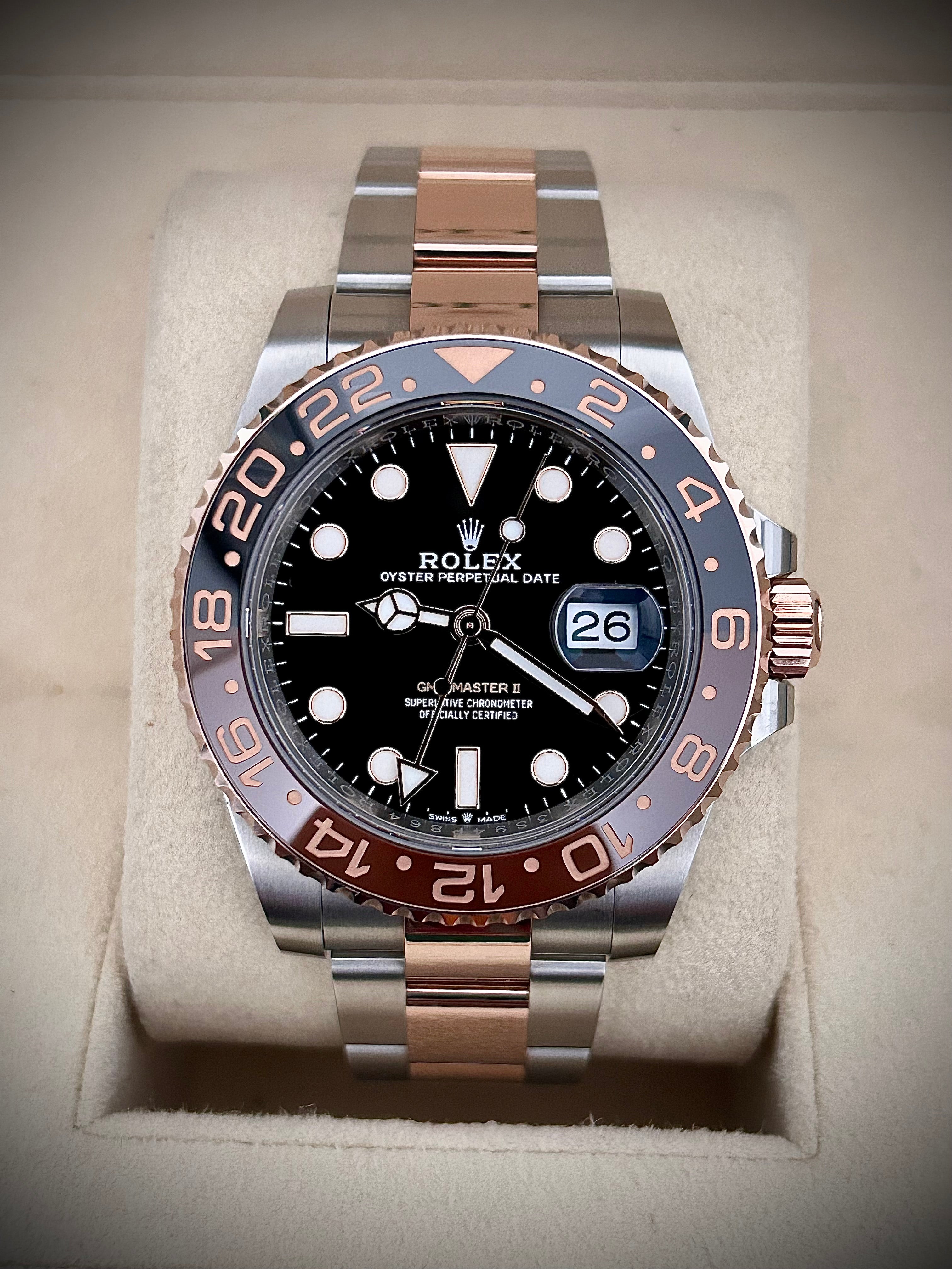 2024 ROLEX GMT MASTER II, ROOTBEER, 126711CHNR, FULL SET, INC GST