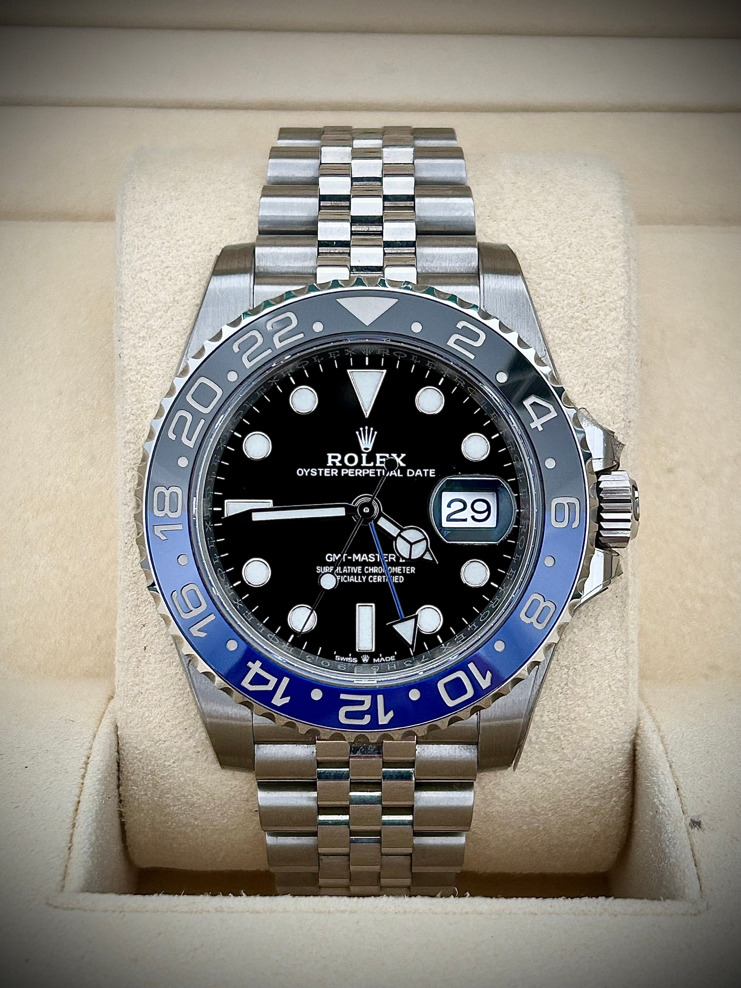 2019 ROLEX GMT MASTER II, BATGIRL, 126710BLNR, FULL SET, INC GST