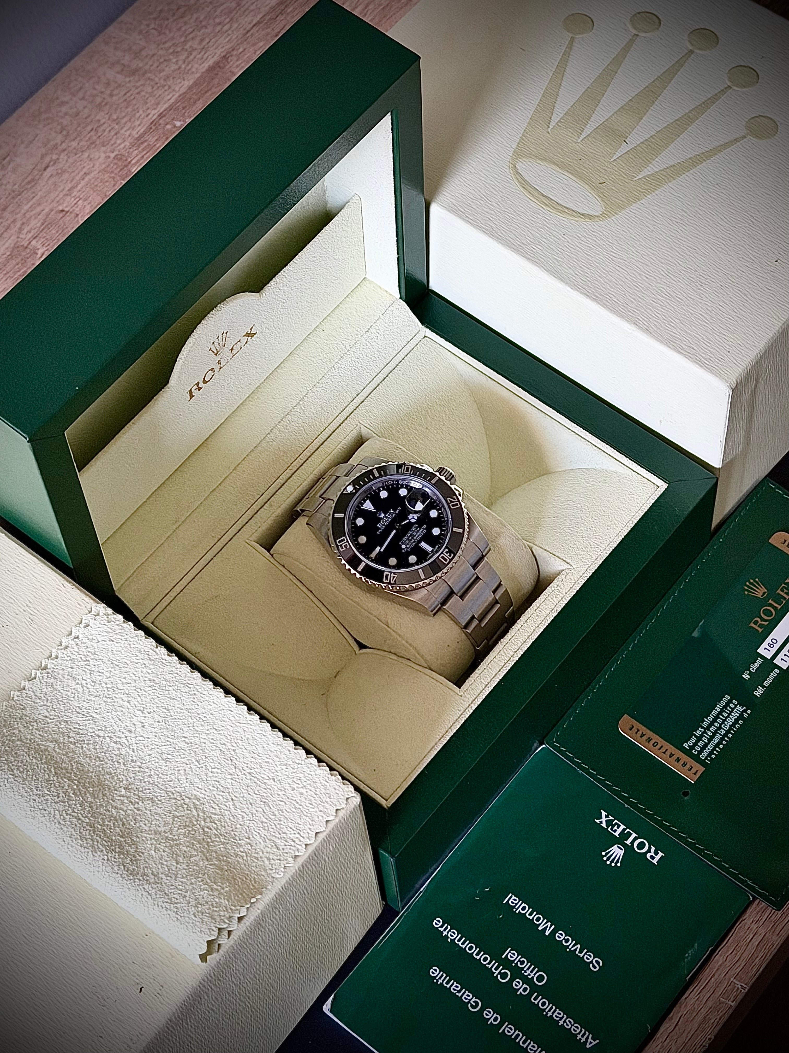 2010 ROLEX SUBMARINER DATE 116610LN, BOX AND PAPERS, INC GST