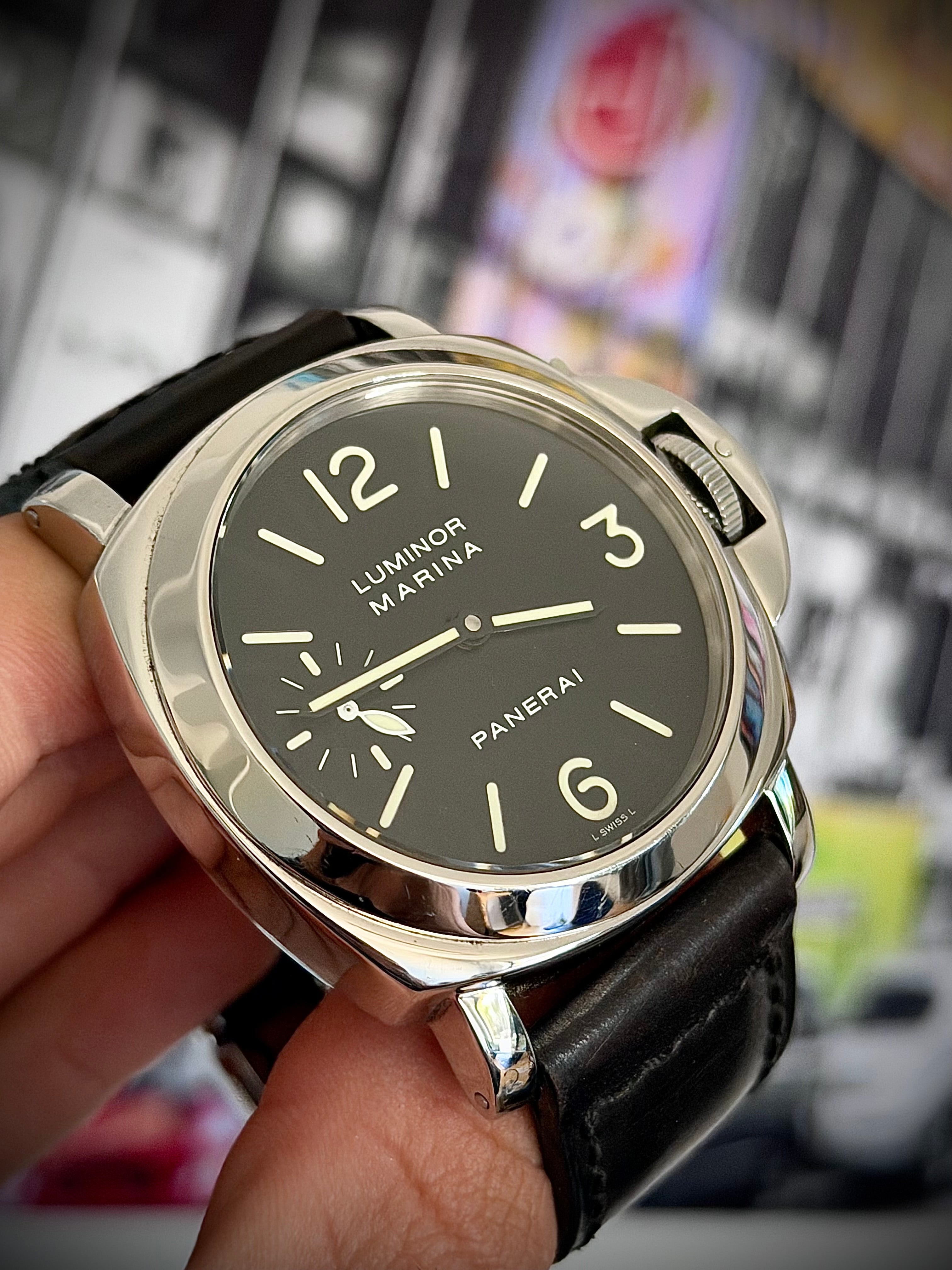 2001 PANERAI LUMINOR MARINA, PAM00001, FULL SET, RECENTLY SERVICED, INC GST