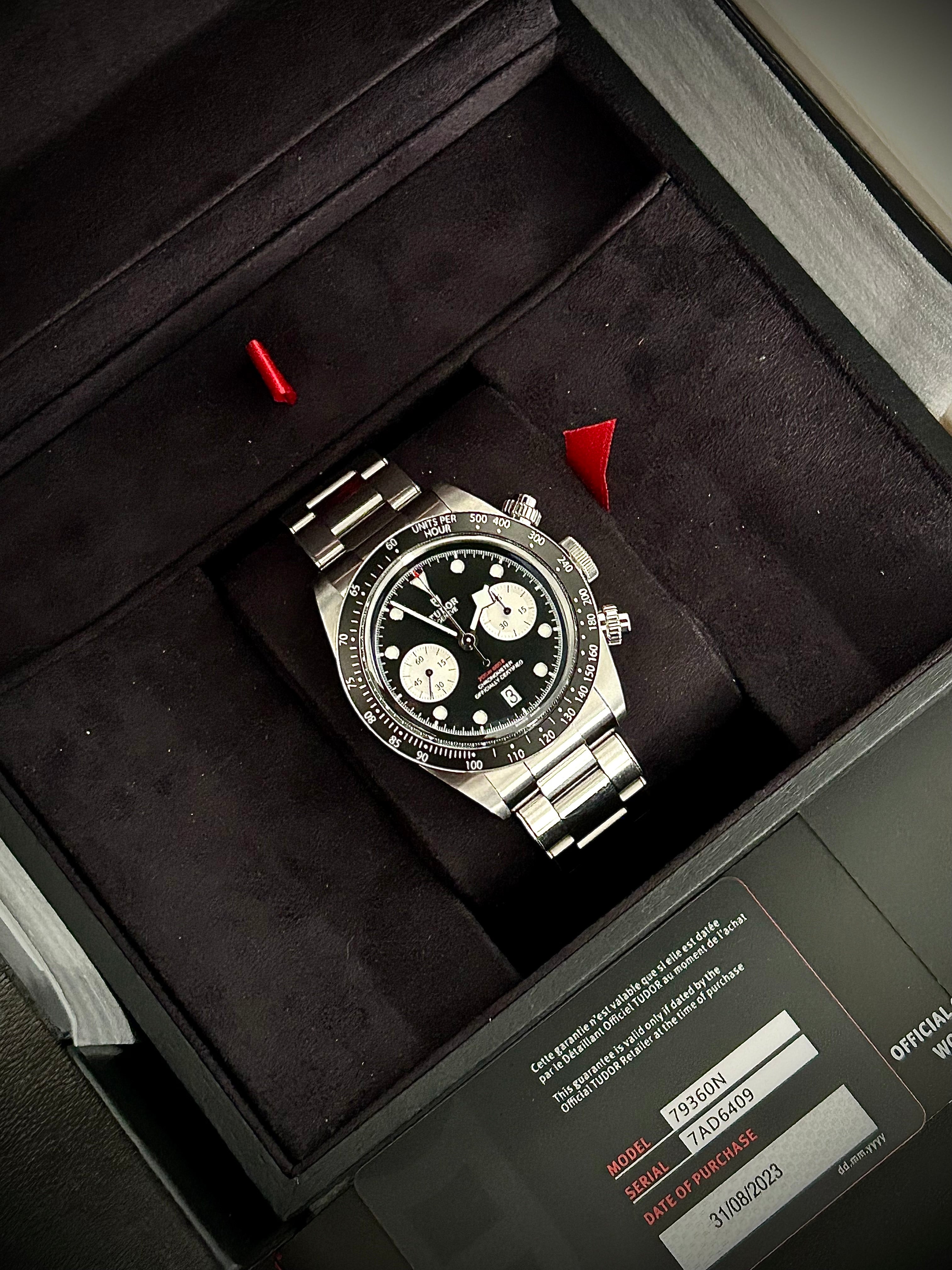 2023 TUDOR BLACK CHRONO “REVERSE PANDA”, FULL SET, INC GST