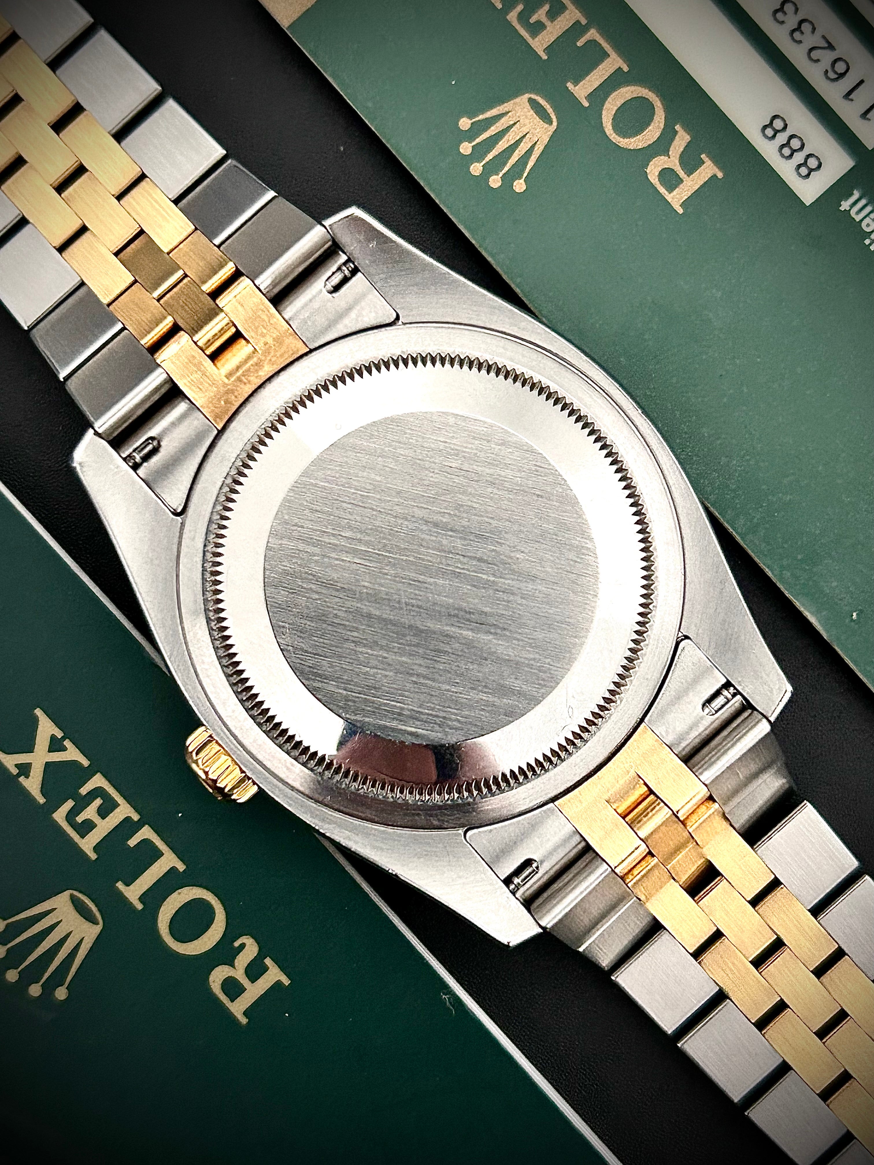 2006 ROLEX DATEJUST 36, 116233, BLACK DIAMOND DIAL, BOX AND PAPERS, INC GST