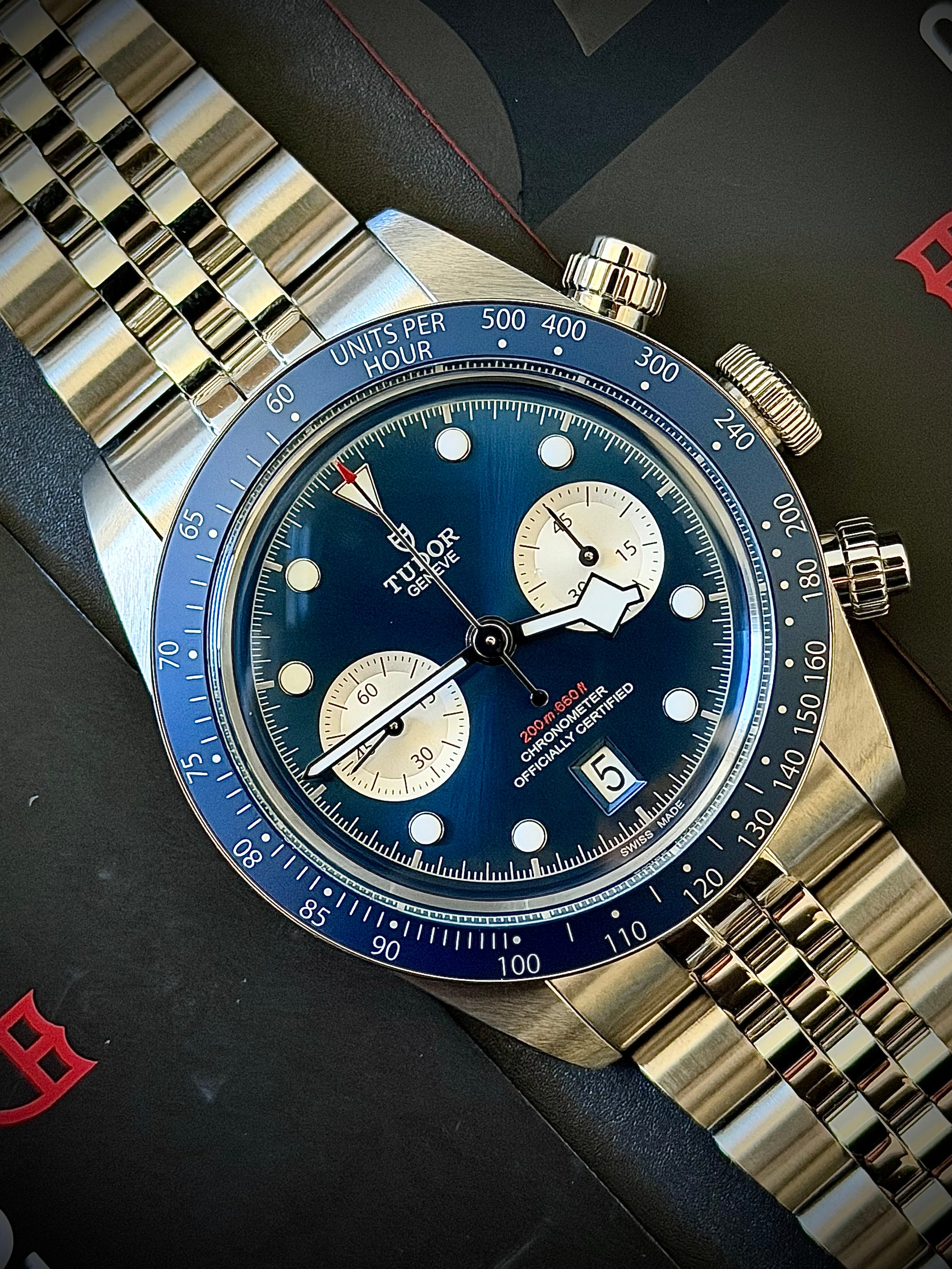 2024 TUDOR BLACK CHRONO BLUE BOUTIQUE EDITION, FULL SET, INC GST
