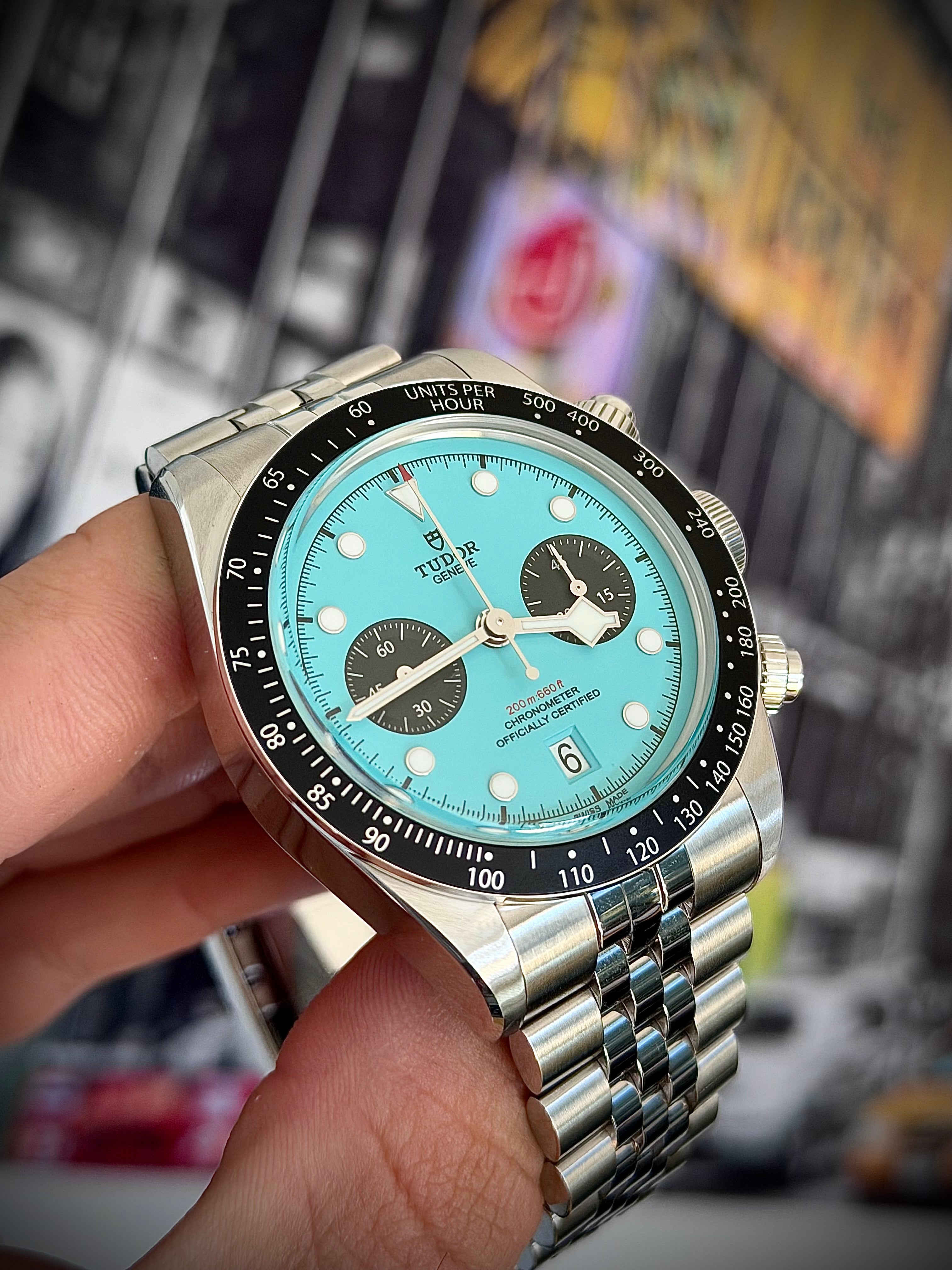 2026 TUDOR BLACK BAY CHRONOGRAPH “FLAMINGO BLUE”, FULL SET, INC GST
