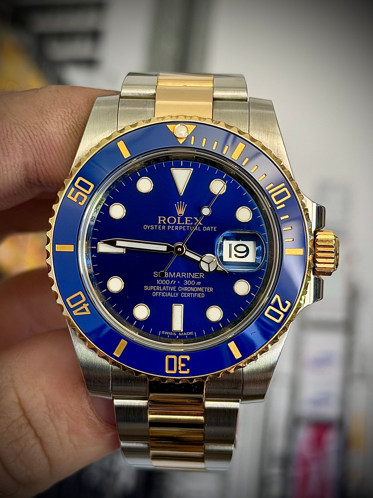2015 ROLEX SUBMARINER DATE “BLUESY”, 116613LB, FULL SET, INC GST