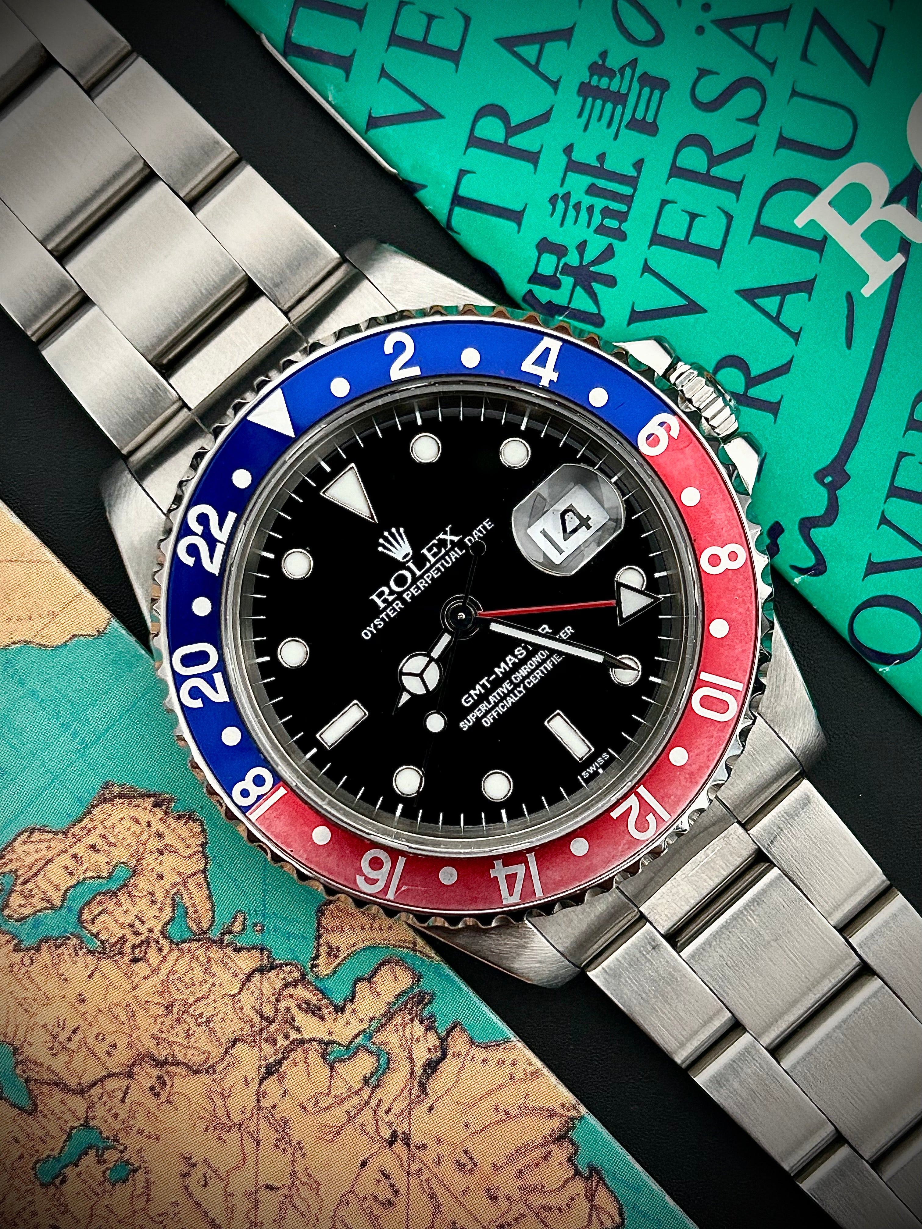 2000 ROLEX GMT MASTER II, PEPSI, 16700, FULL SET, INC GST