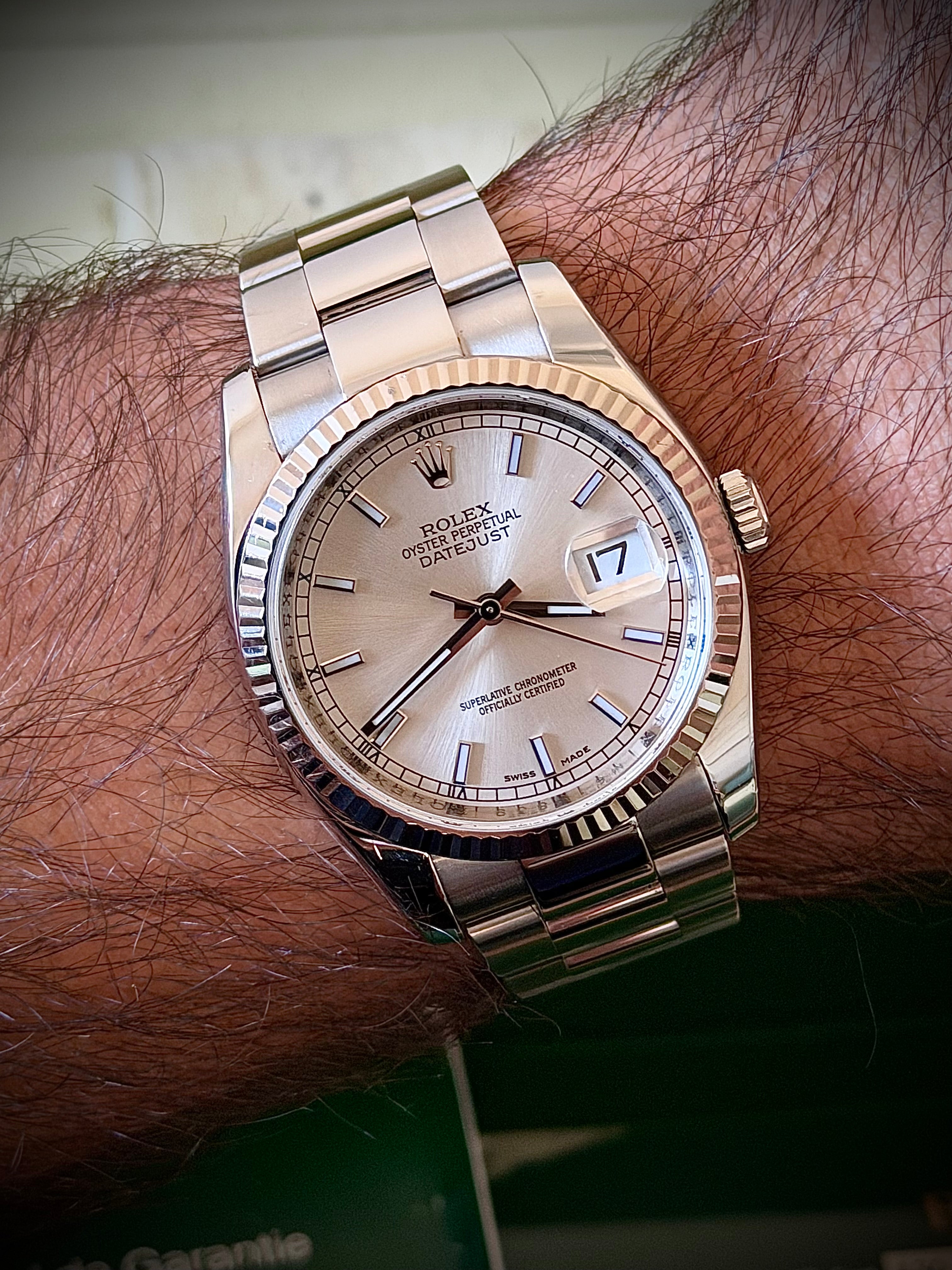2009 ROLEX DATEJUST 36, 116234, FLUTED BEZEL, OYSTER BRACELET, SILVER DIAL, BOX & PAPERS, INC GST