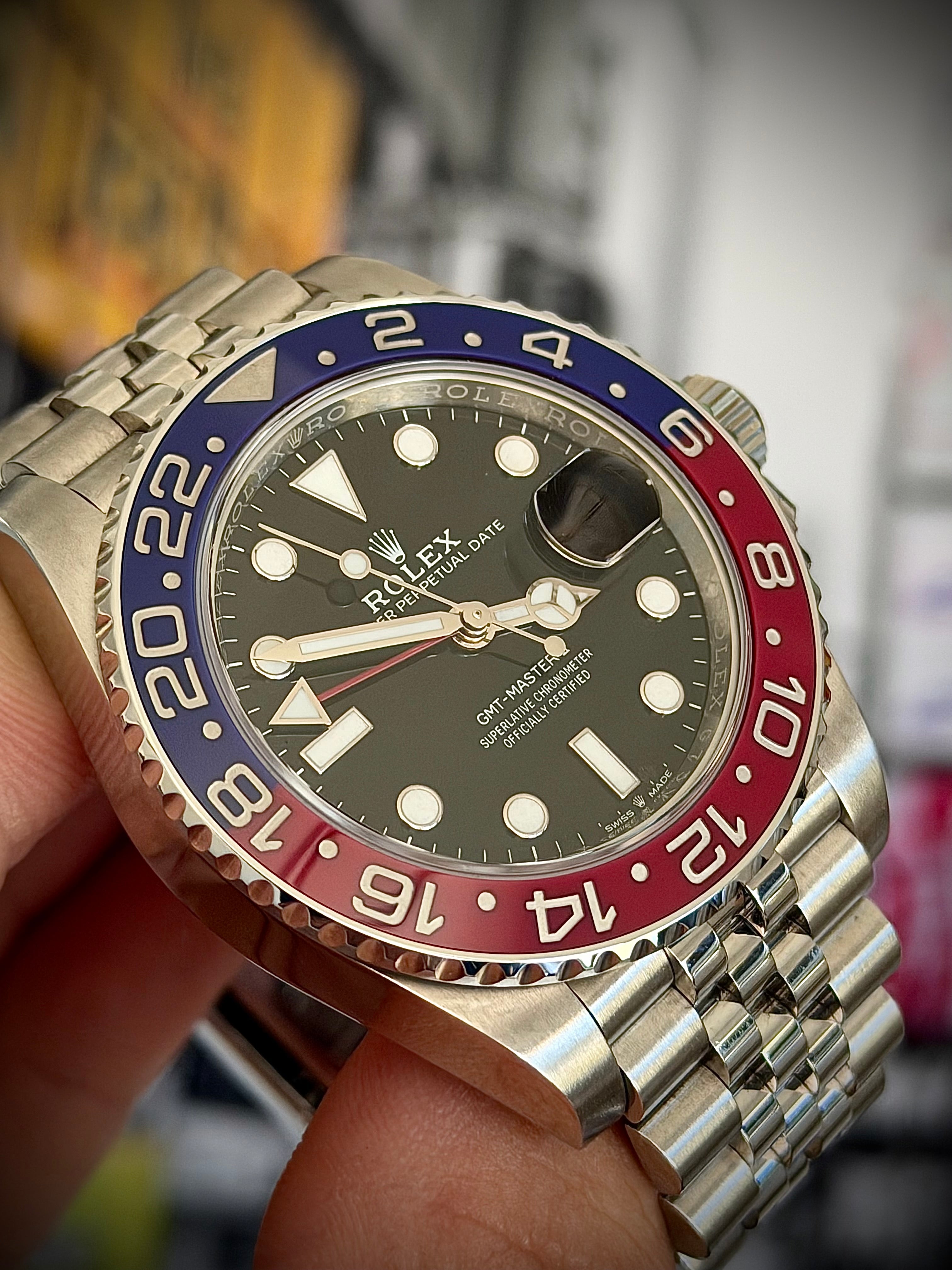 2018 ROLEX GMT MASTER II, PEPSI, MK1 BEZEL, 126710BLRO, FULL SET, INC