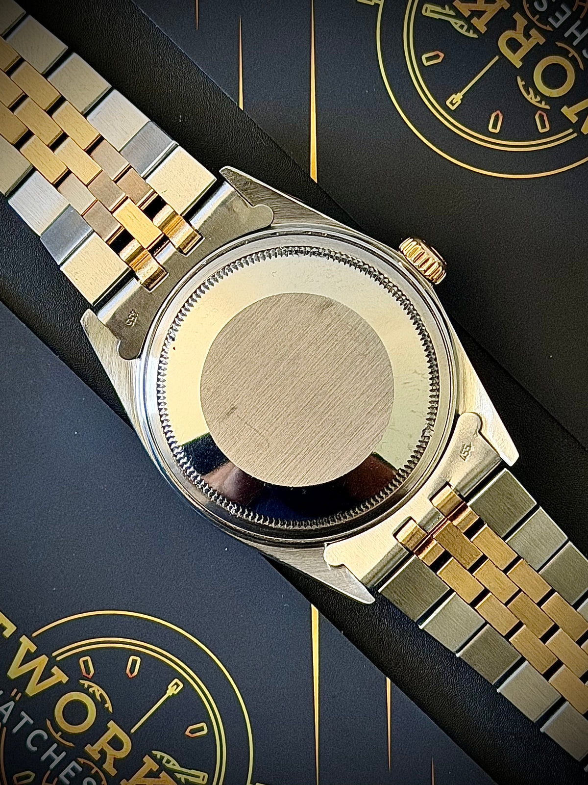 1987 ROLEX DATEJUST 36, 16013, CHAMPAGNE DIAL, FLUTED BEZEL, JUBILEE BRACELET, WATCH ONLY, INC GST