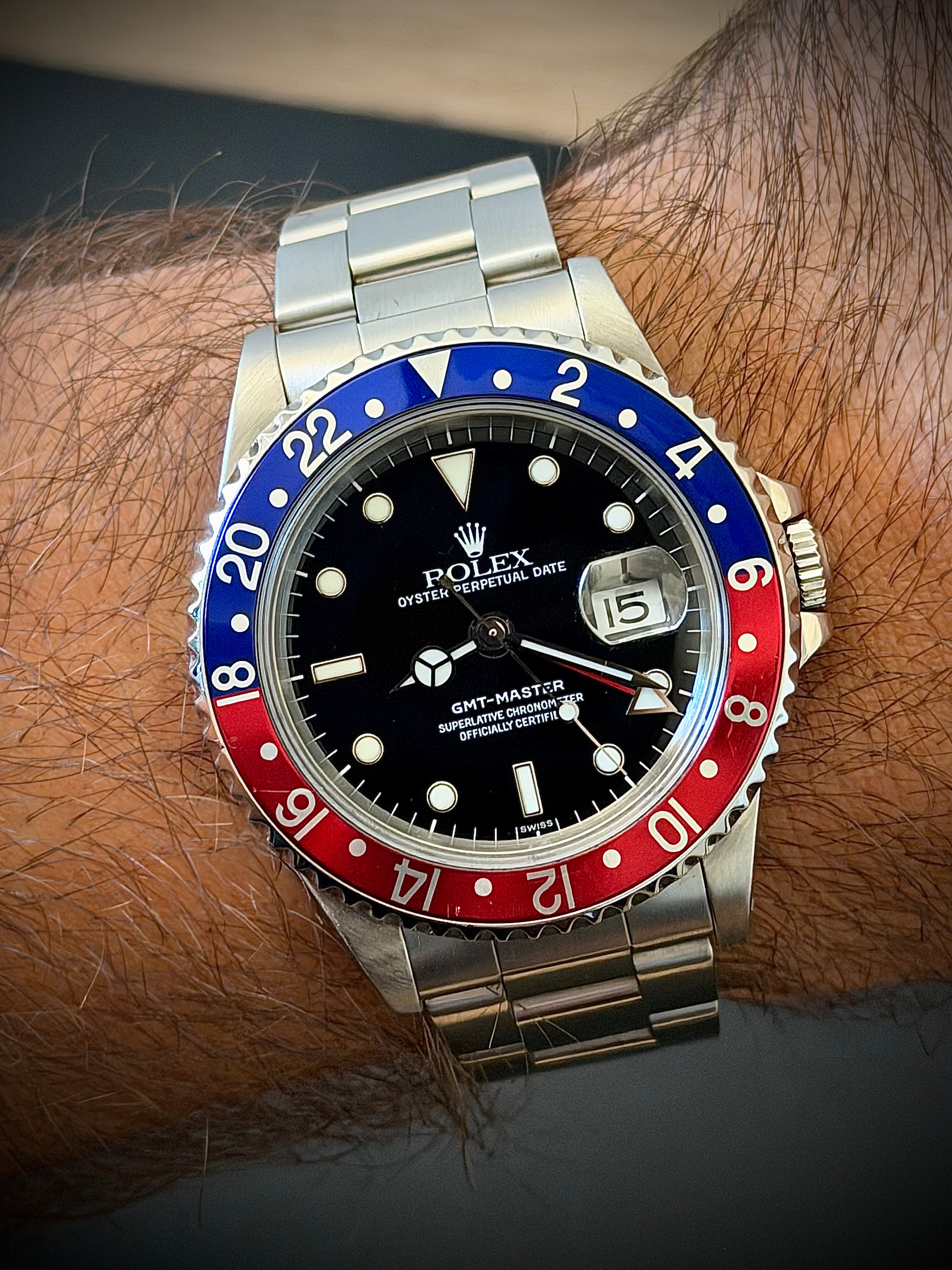1999 ROLEX GMT MASTER II, PEPSI, SWISS ONLY, 16700, WATCH ONLY, INC GST