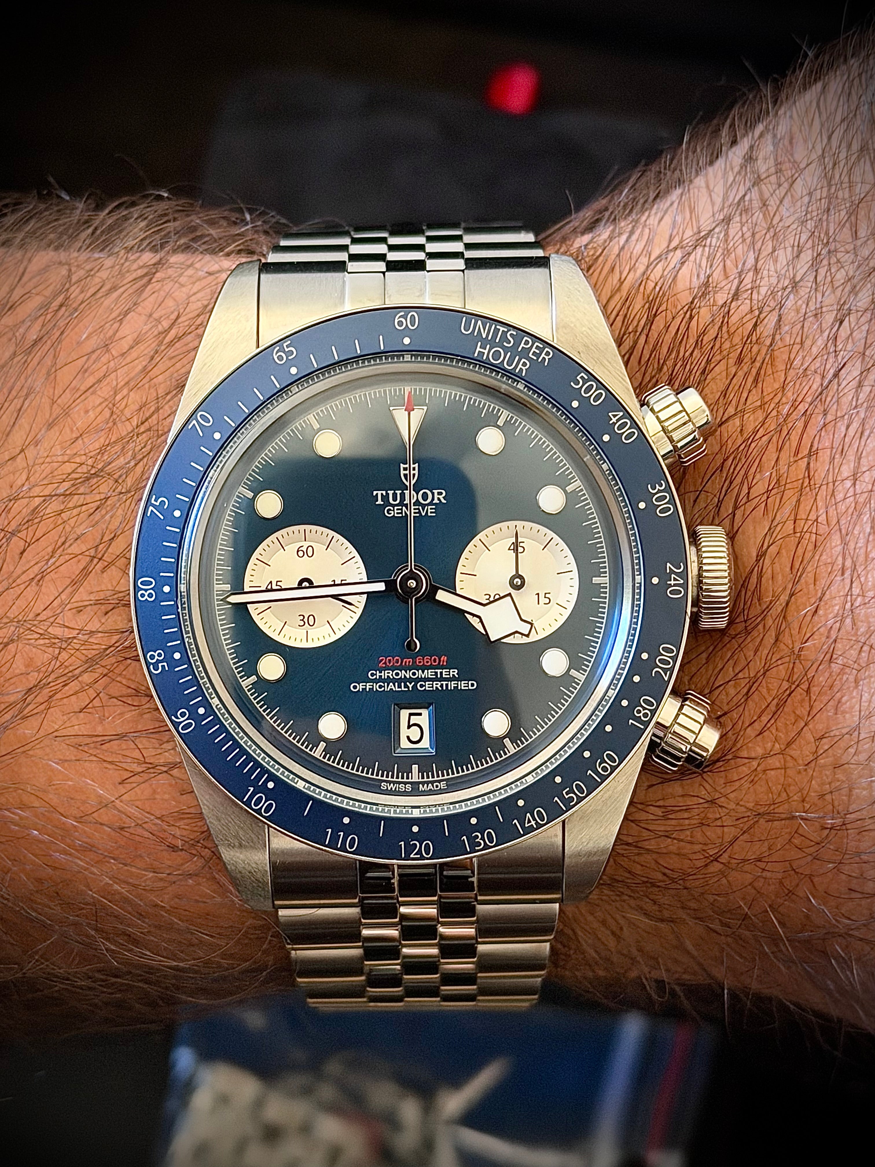 2024 TUDOR BLACK CHRONO BLUE BOUTIQUE EDITION, FULL SET, INC GST