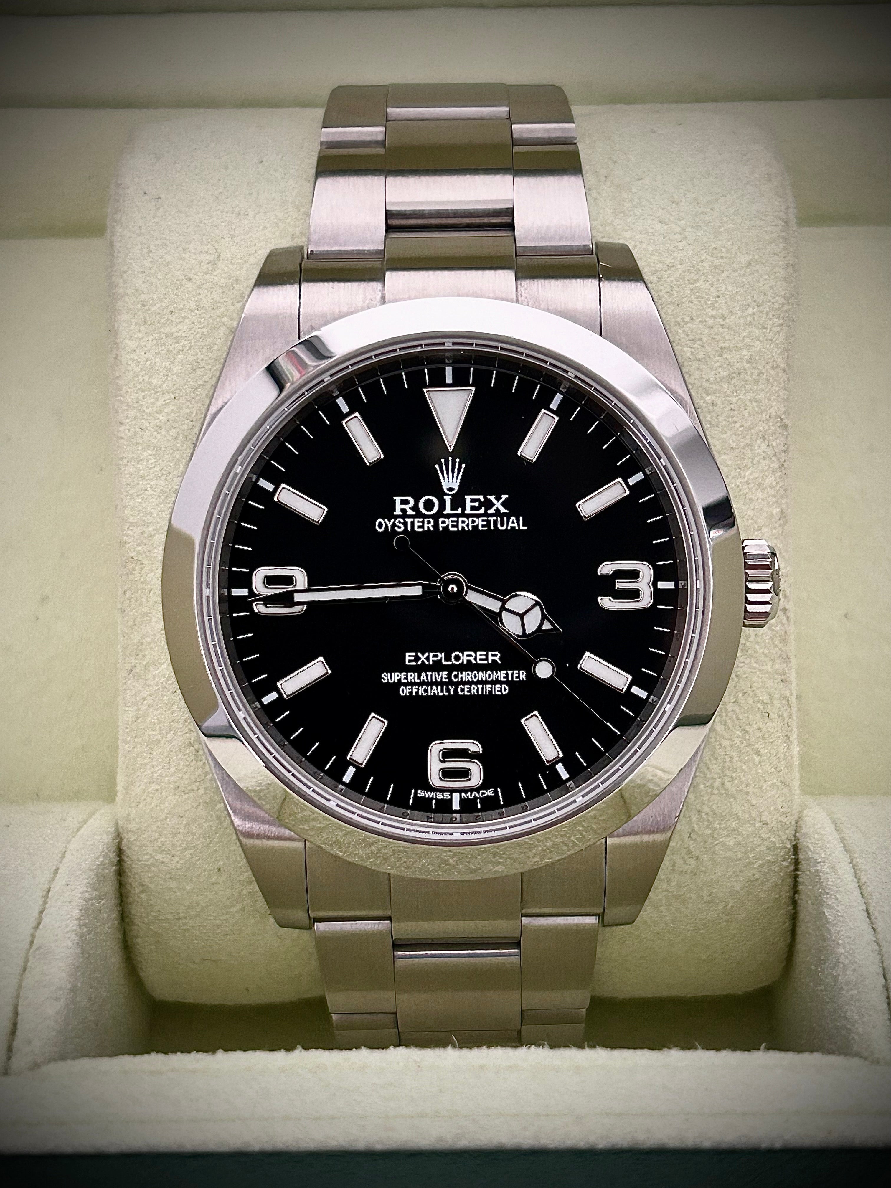 2013 ROLEX EXPLORER 39, 214270, WITH RSC, FULL SET, INC GST