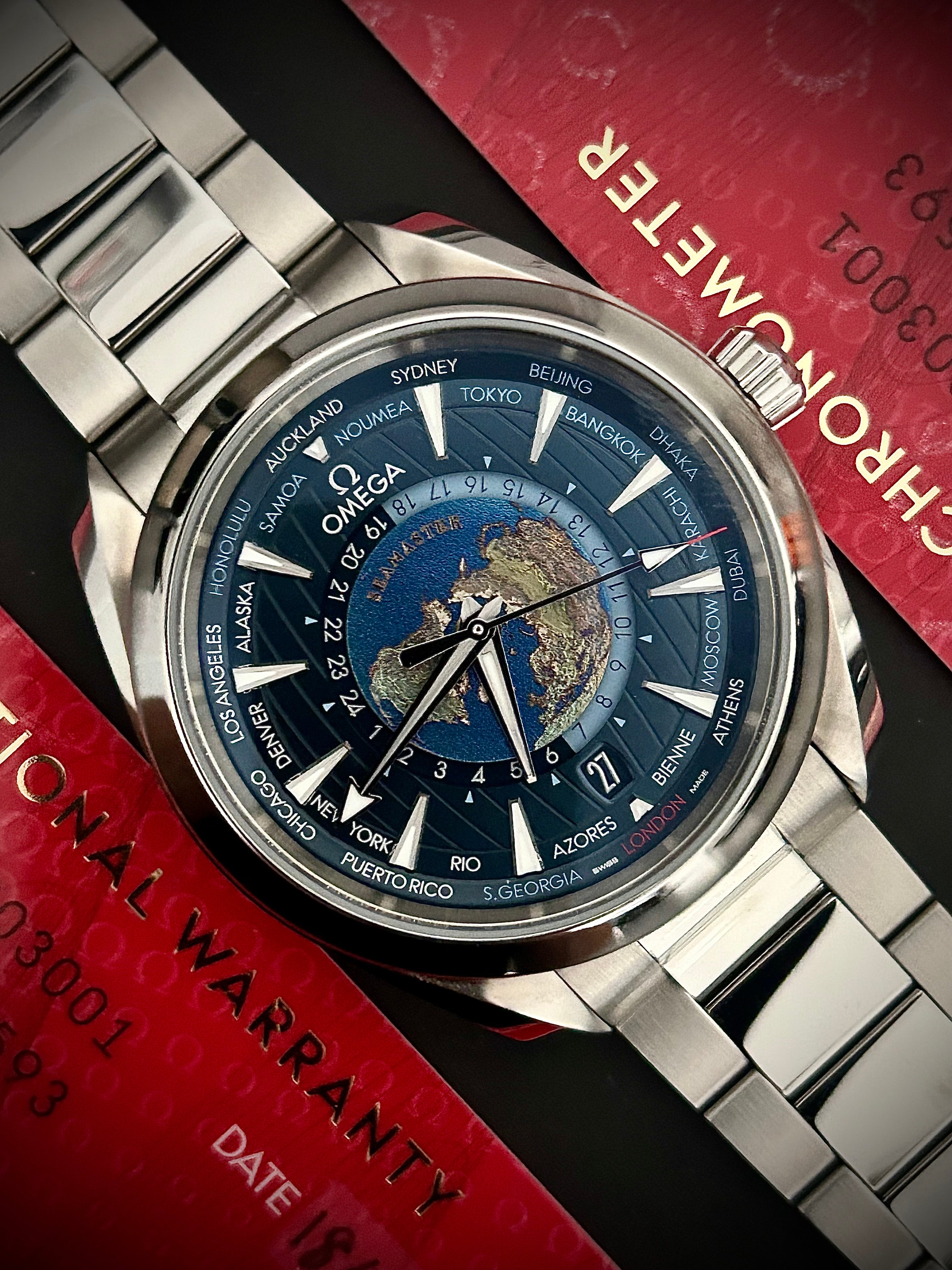 2023 OMEGA SEAMASTER AQUA TERRA WORLD TIMER, FULL SET, INC GST