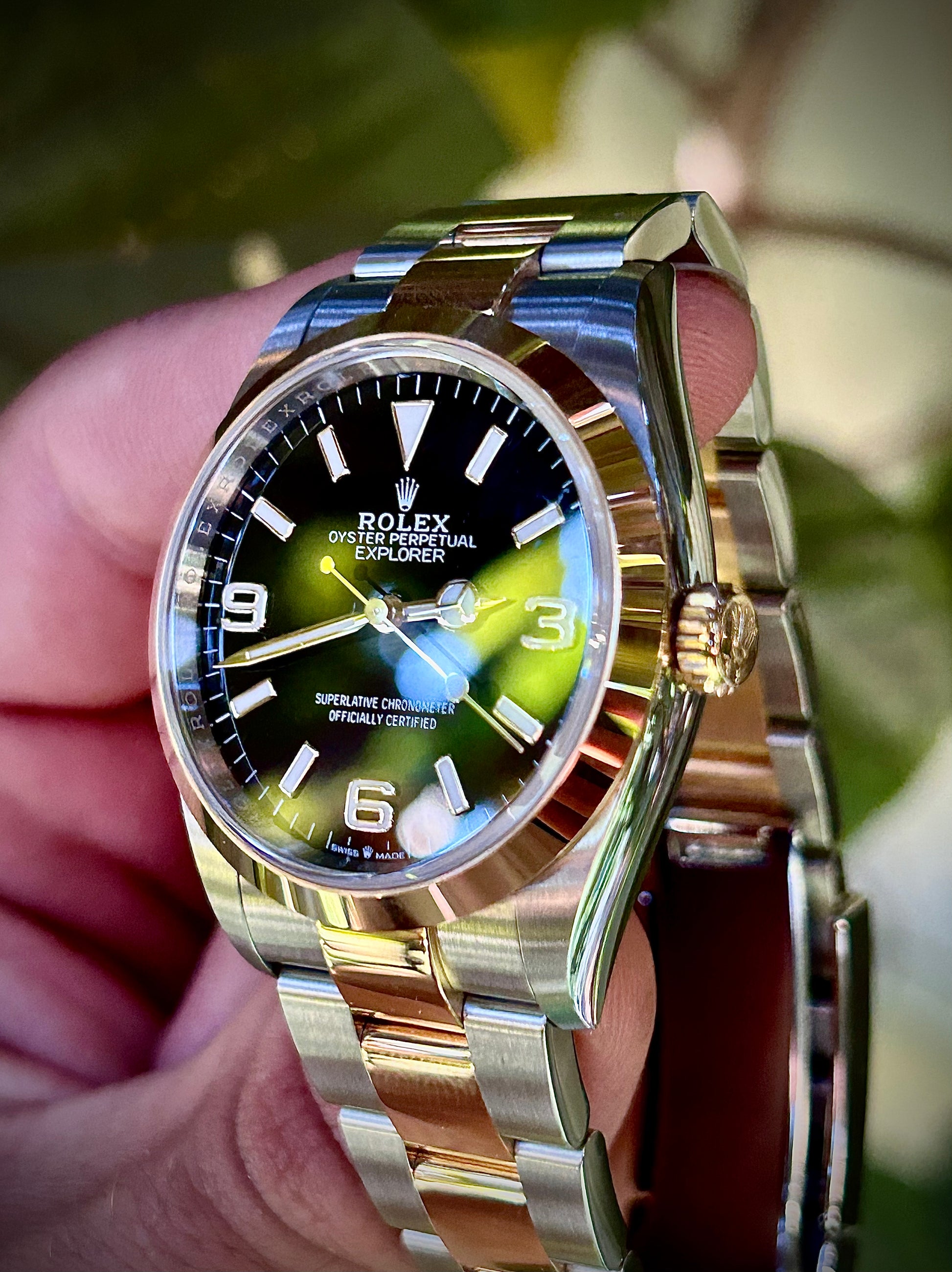 Rolex explorer discount green dial