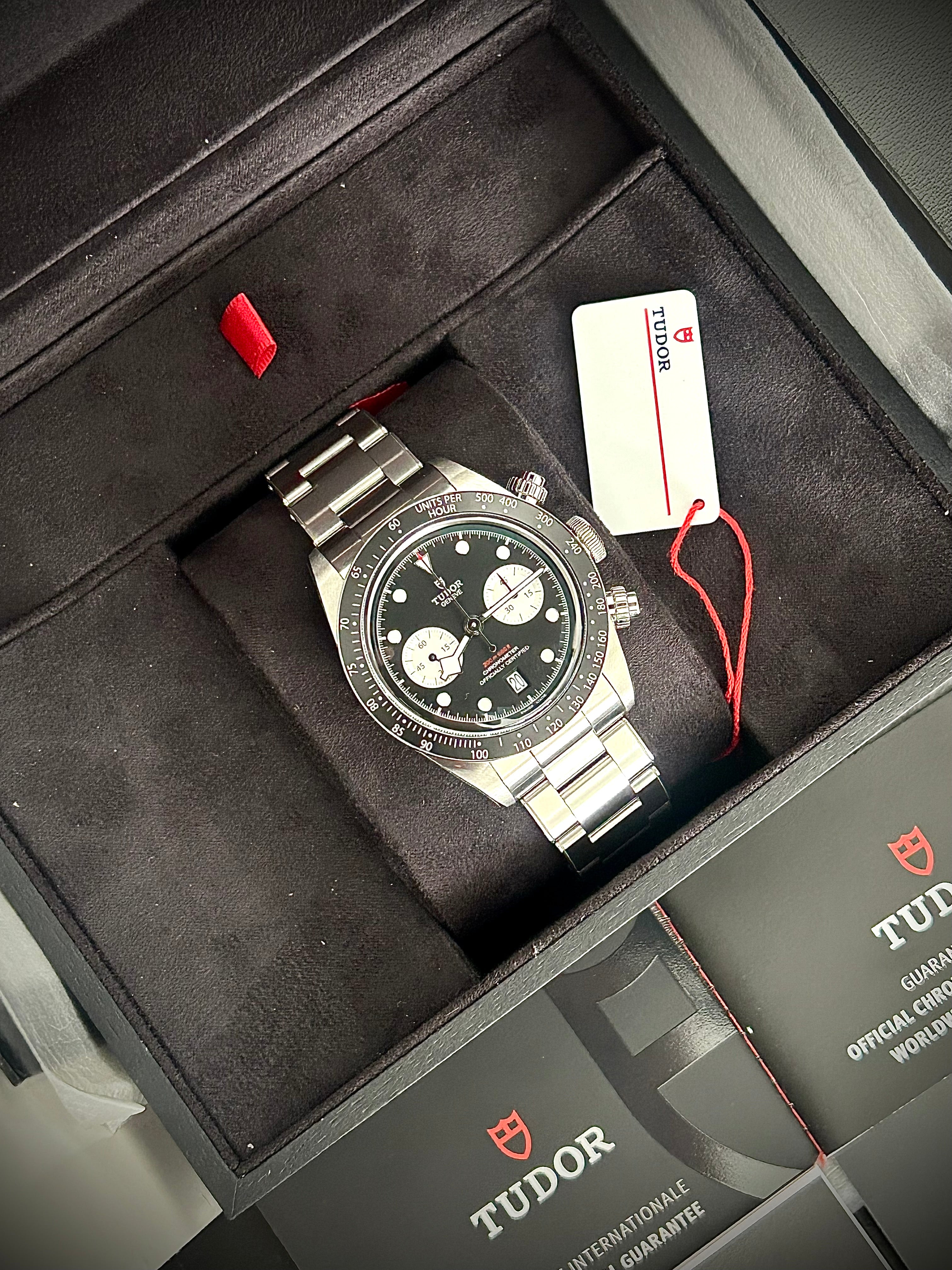 2022 TUDOR BLACK CHRONO “REVERSE PANDA”, FULL SET, INC GST