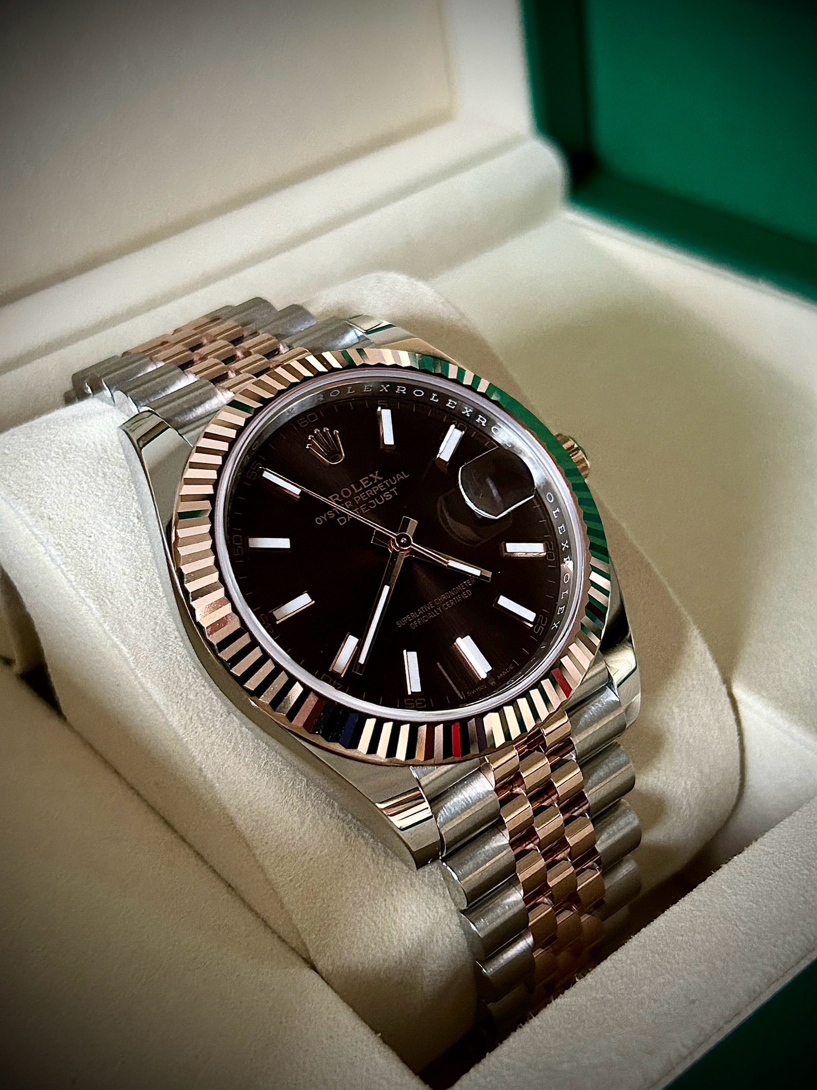 2025 ROLEX DATEJUST 41, CHOCOLATE DIAL, 126331, FULL SET, INC GST