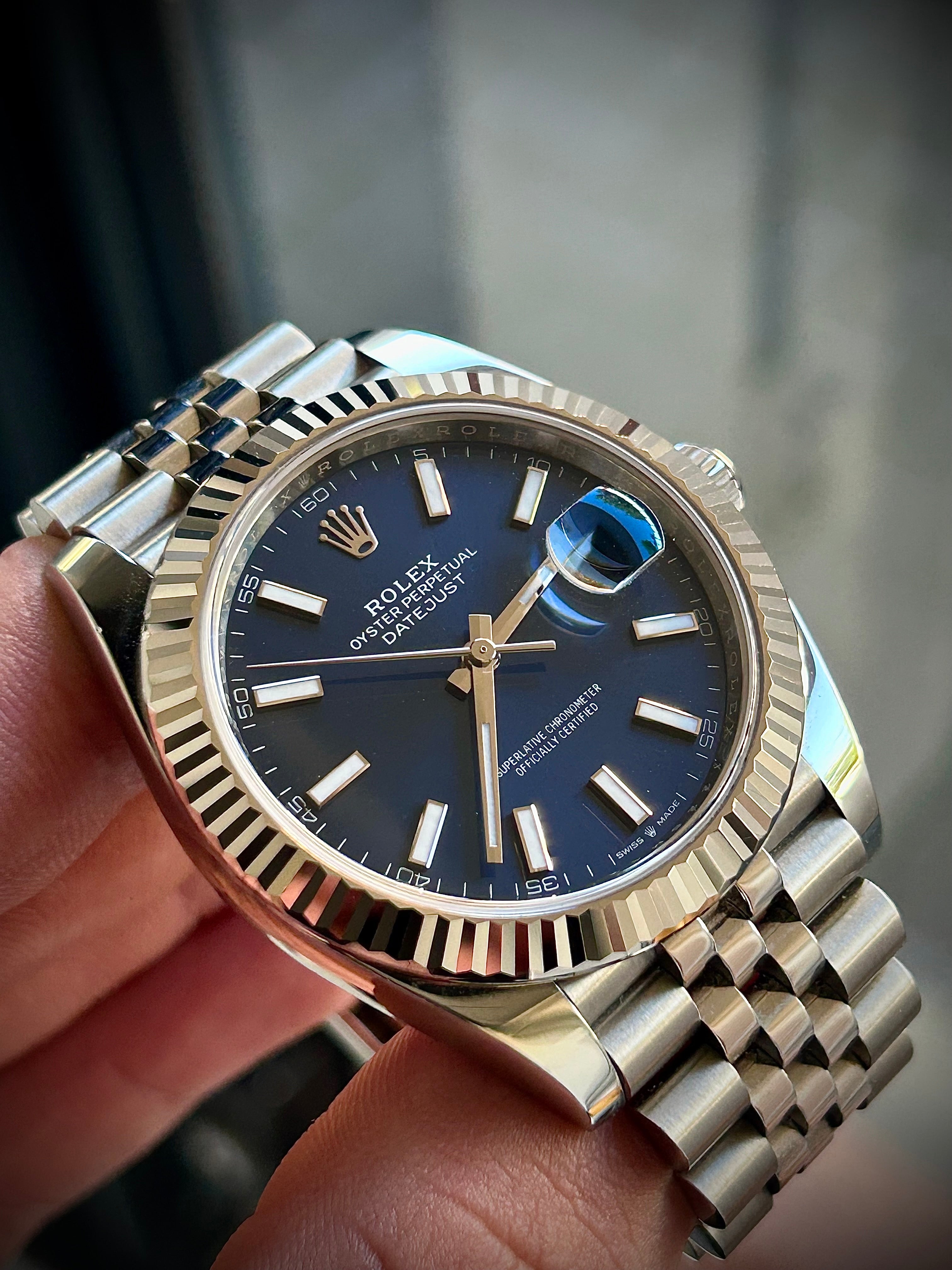 2023 ROLEX DATEJUST 41, BLUE DIAL, 126334, FULL SET, INC GST