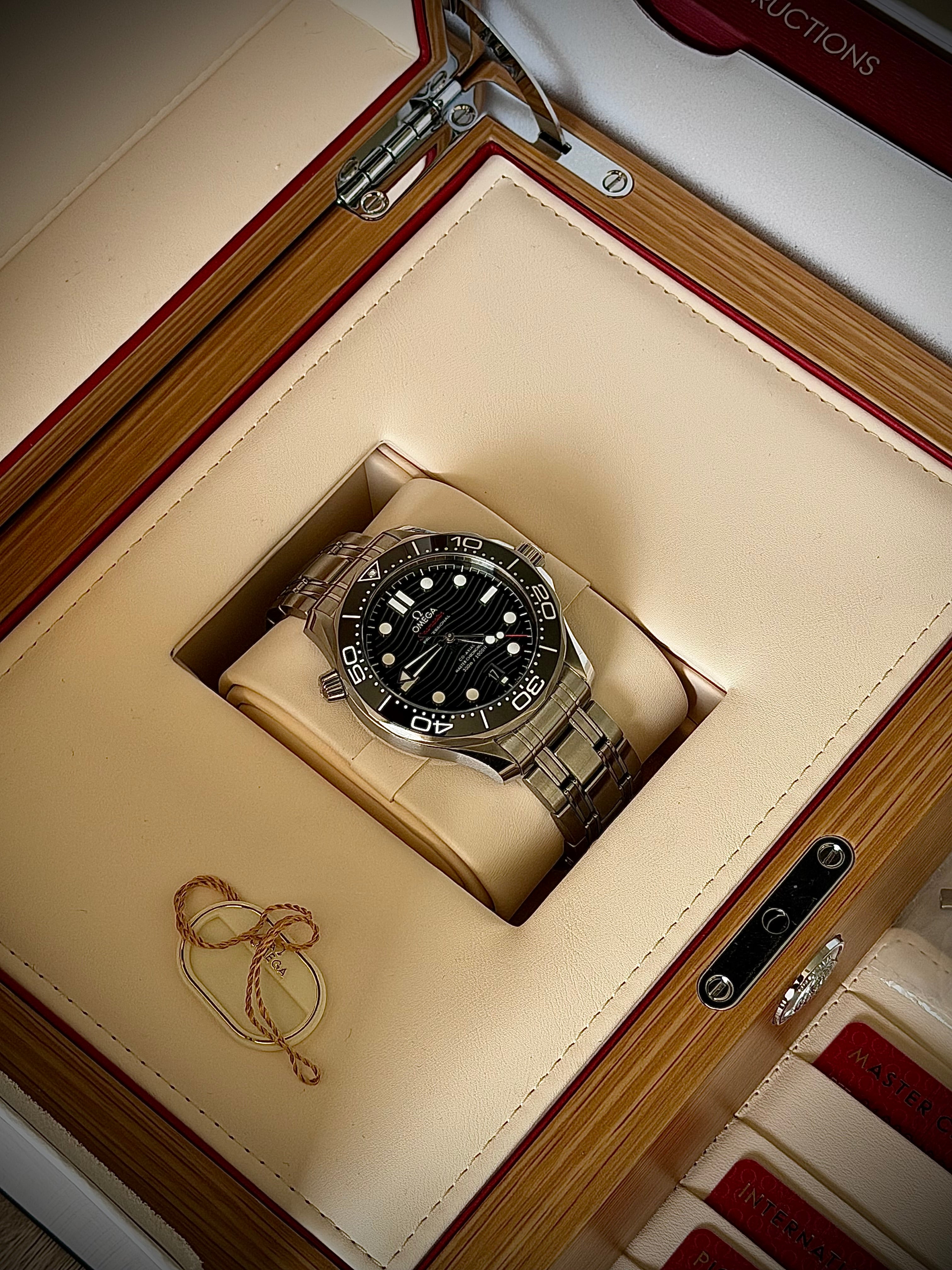 2023 OMEGA SEAMASTER 300, BLACK DIAL, FULL SET, INC GST