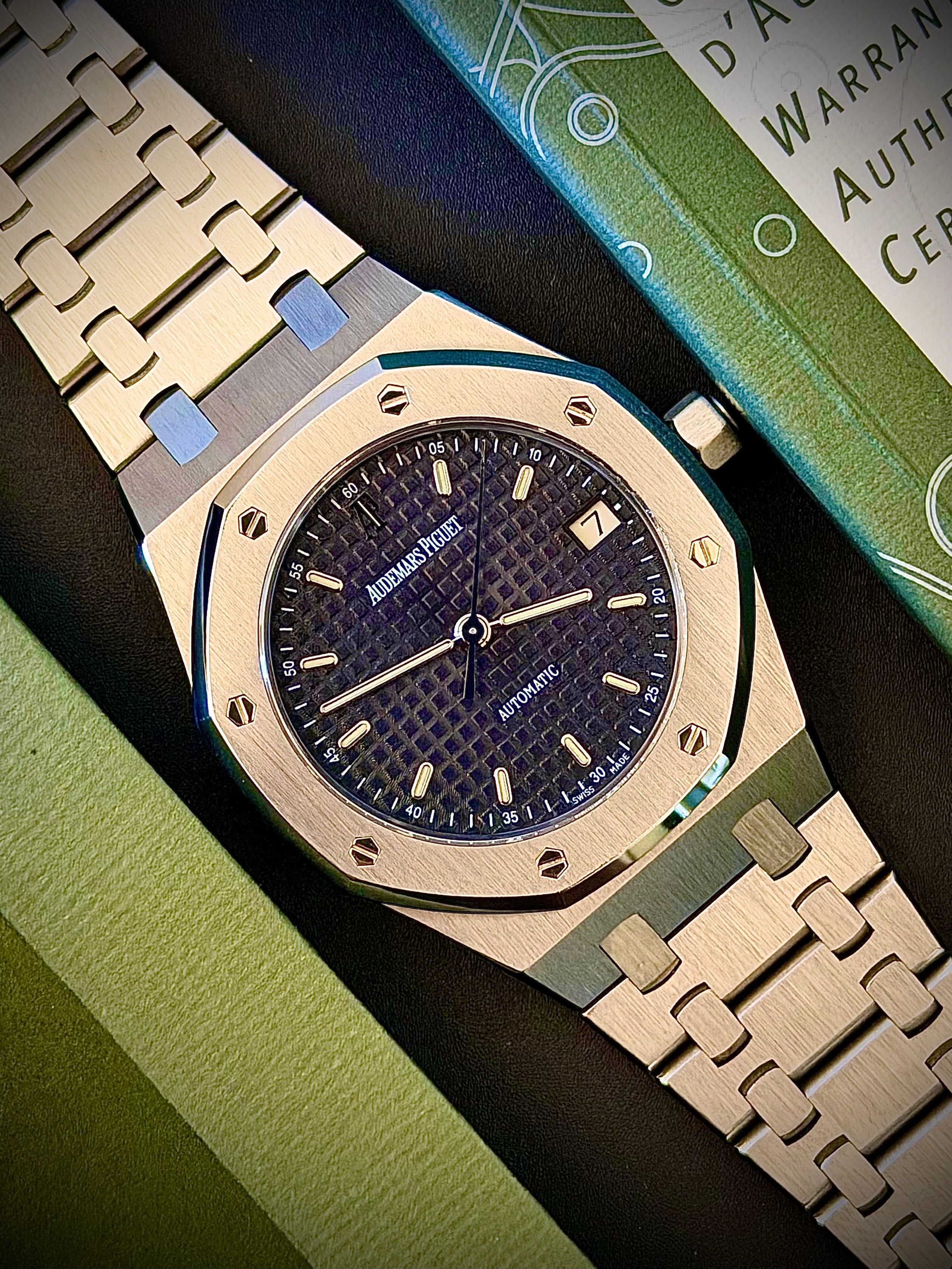 2008 AUDEMARS PIGUET ROYAL OAK, 14790ST, BLUE DIAL, BOX & PAPERS, INC GST