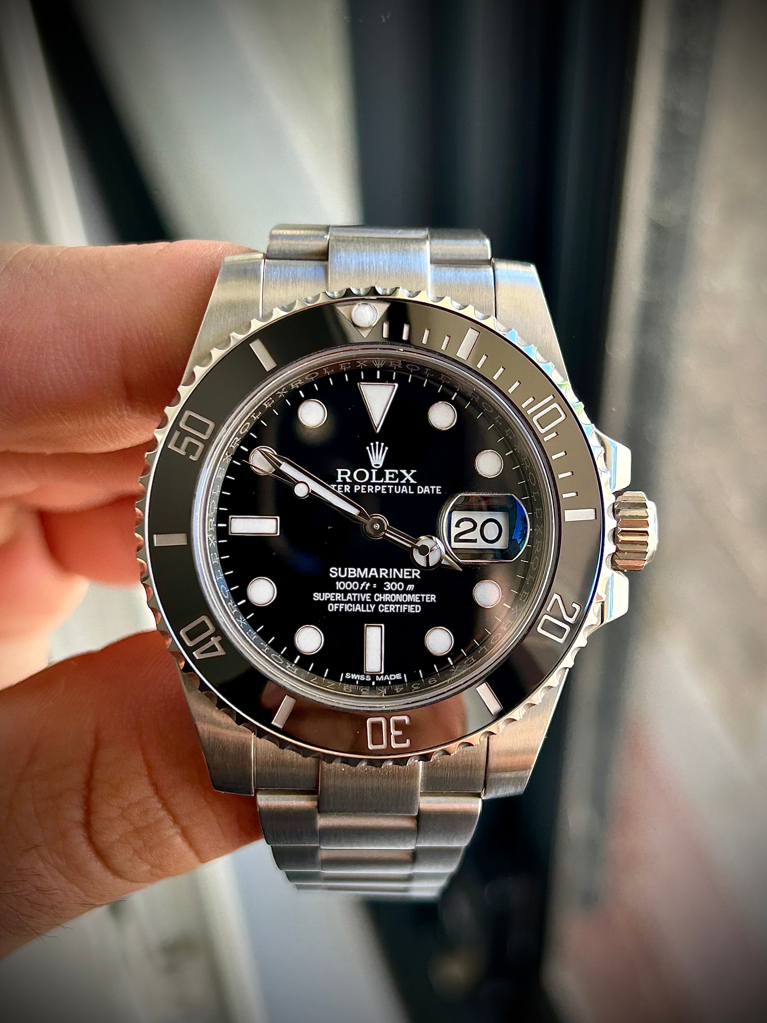 2016 ROLEX SUBMARINER DATE 116610LN, BOX AND PAPERS, WITH RSC, INC GST