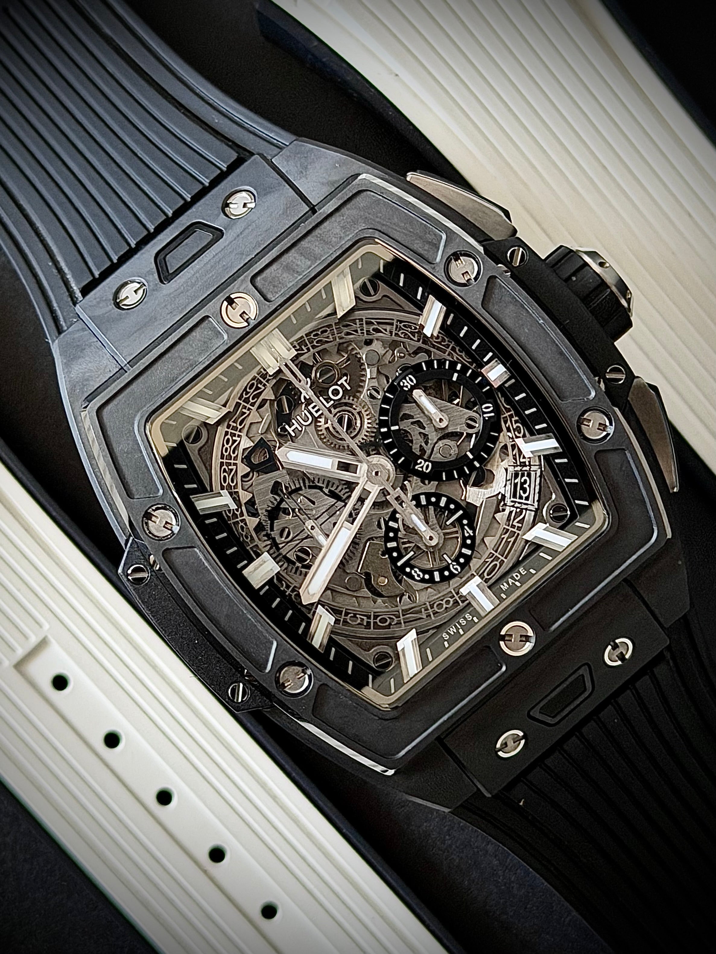 2023 HUBLOT SPIRIT OF BIG BANG BLACK MAGIC 42, 642.CI.0170.RX, CERAMIC, FULL SET + EXTRA STRAP, INC GST
