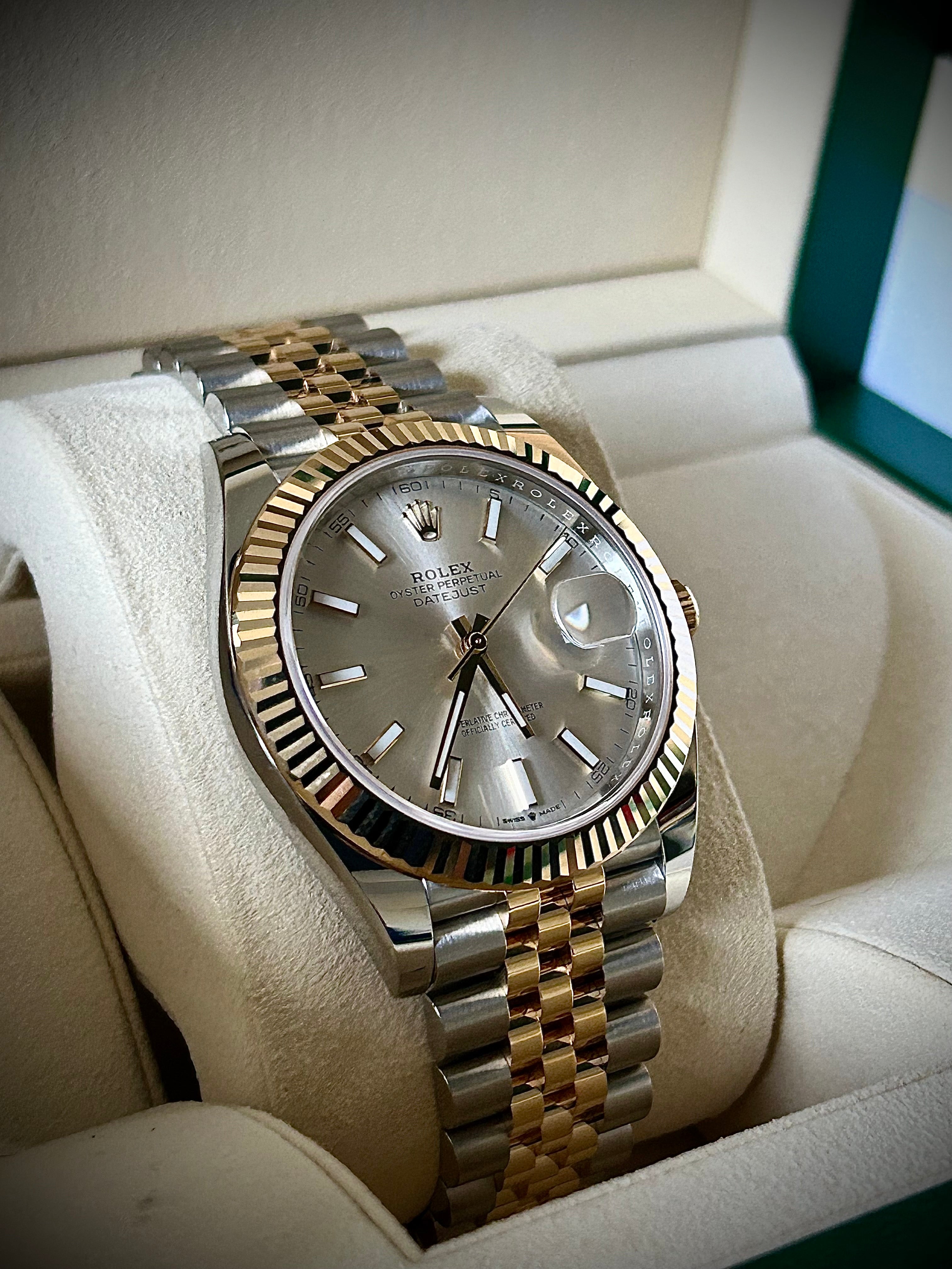 2025 ROLEX DATEJUST 41, SILVER DIAL, 126333, FULL SET, INC GST