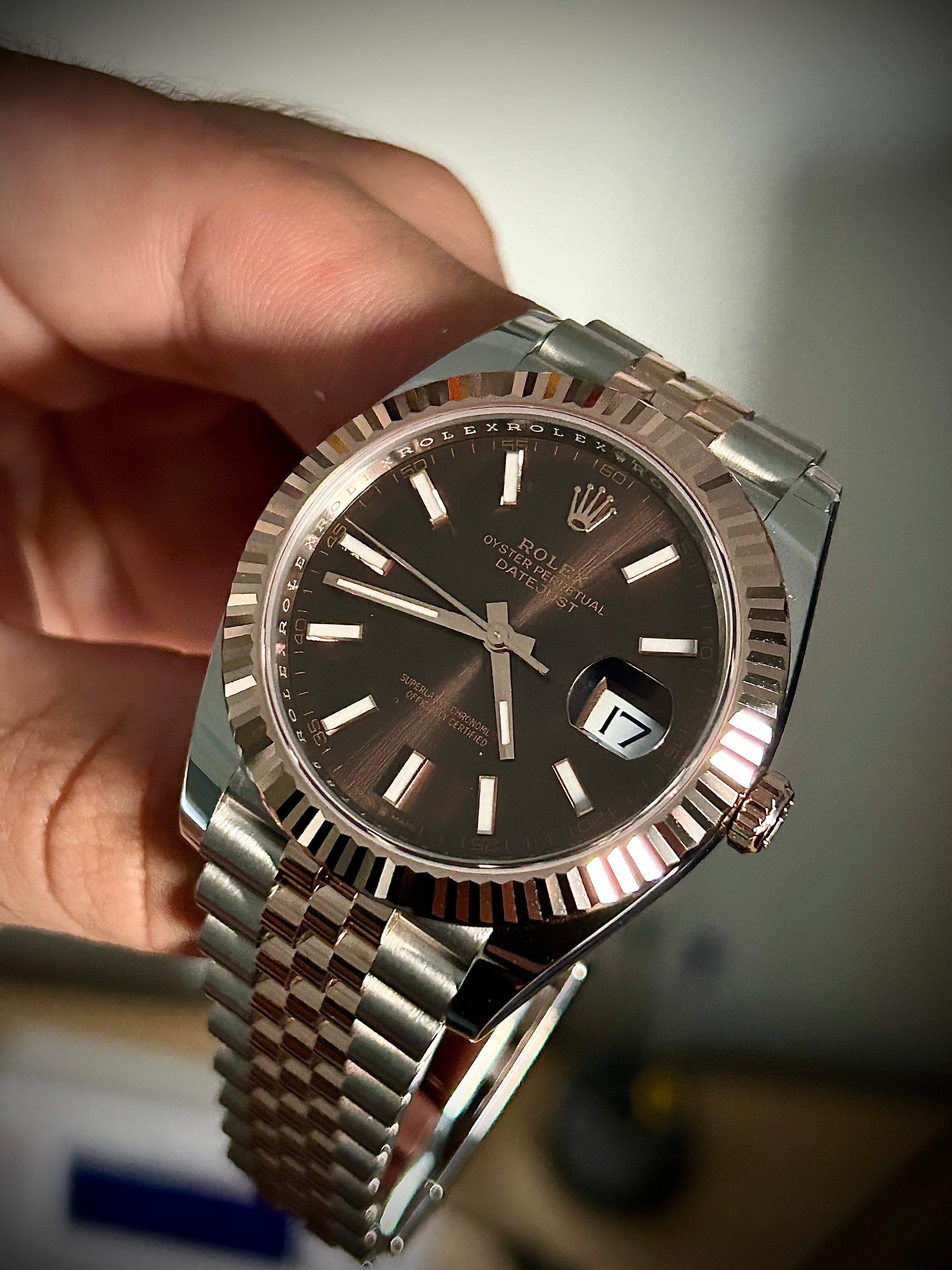 2025 ROLEX DATEJUST 41, CHOCOLATE DIAL, 126331, FULL SET, INC GST