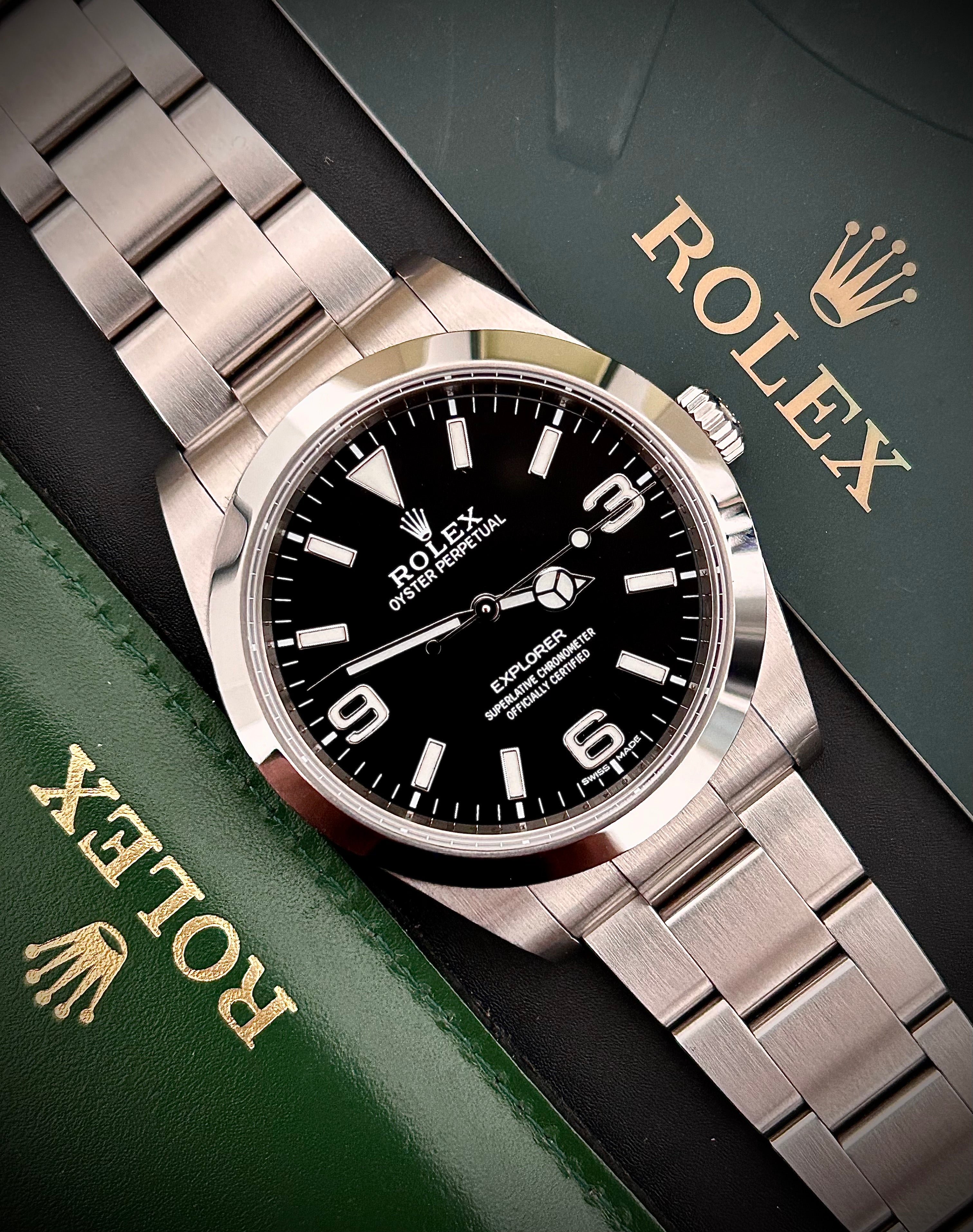 2013 ROLEX EXPLORER 39, 214270, WITH RSC, FULL SET, INC GST