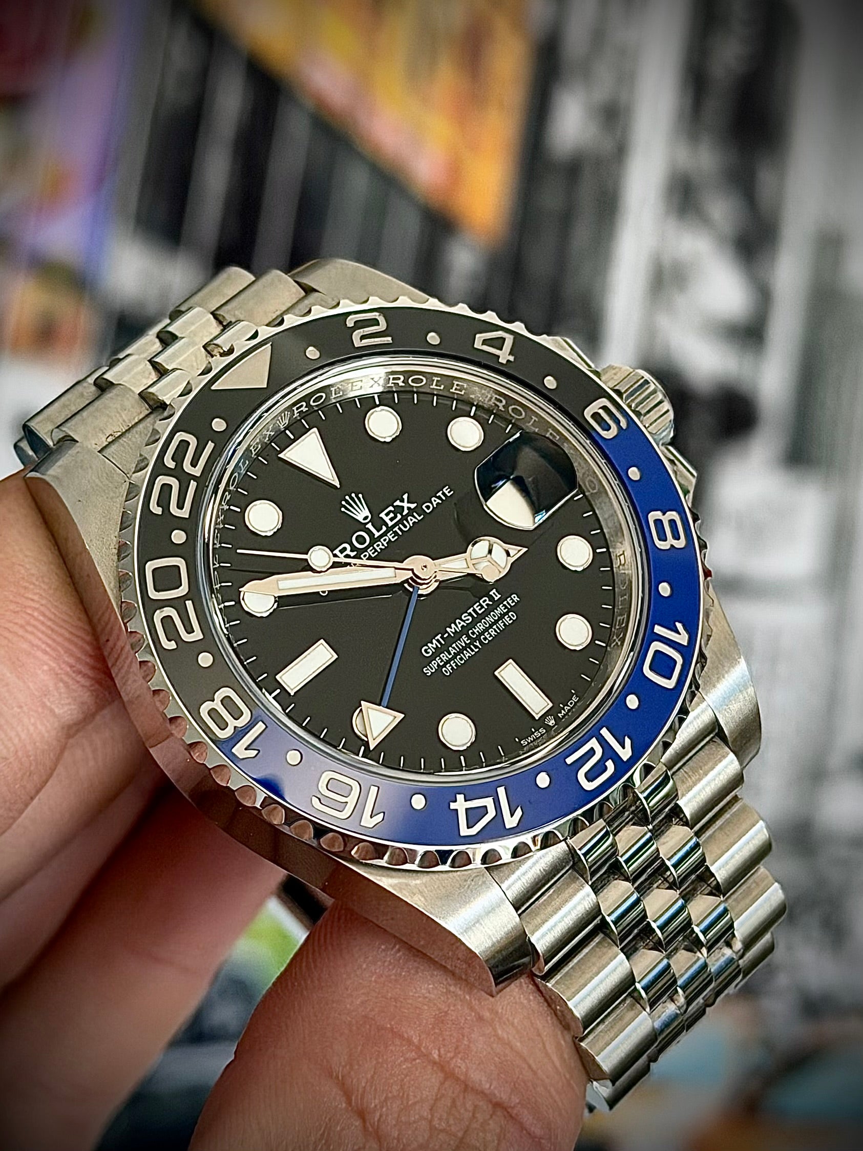 2024 ROLEX GMT MASTER II, BATGIRL, 126710BLNR, FULL SET, INC GST
