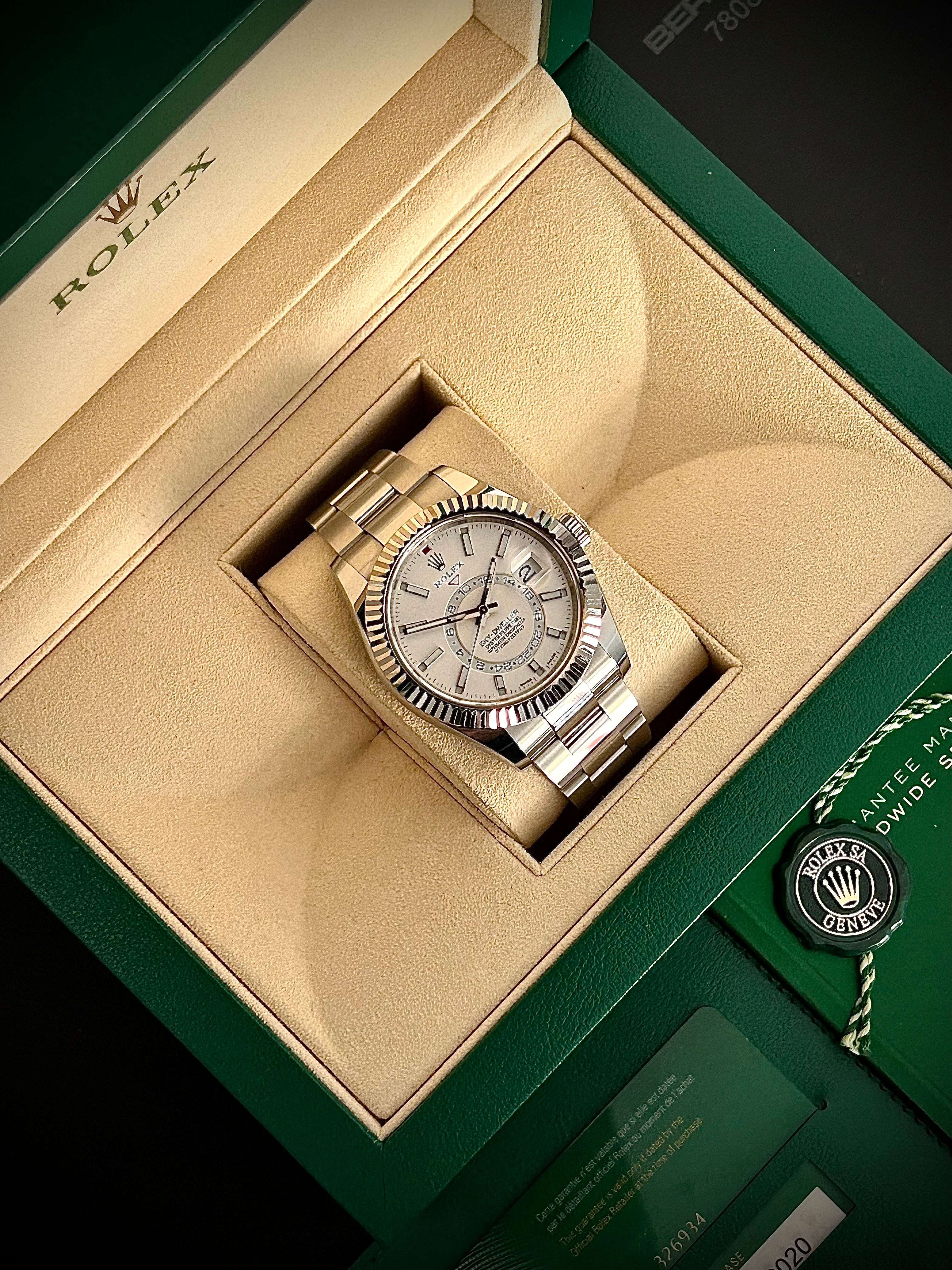 2020 ROLEX SKY DWELLER, WHITE DIAL, 326934, FULL SET, INC GST