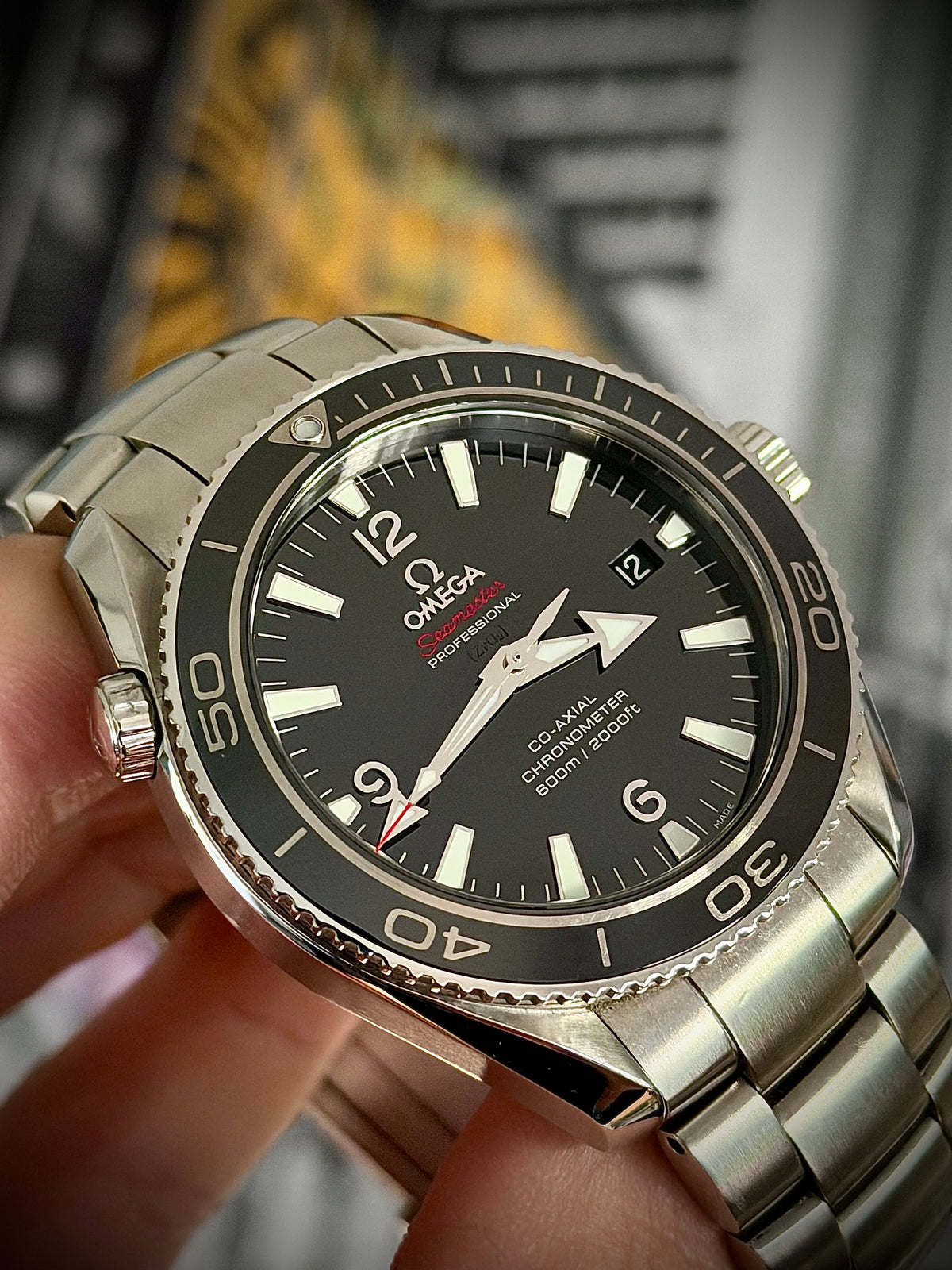 2010 OMEGA SEAMASTER PLANET OCEAN 600M “LIQUIDMETAL” LIMITED EDITION, 222.30.42.20.01.001, FULL SET, EXCELLENT CONDITION, INC GST