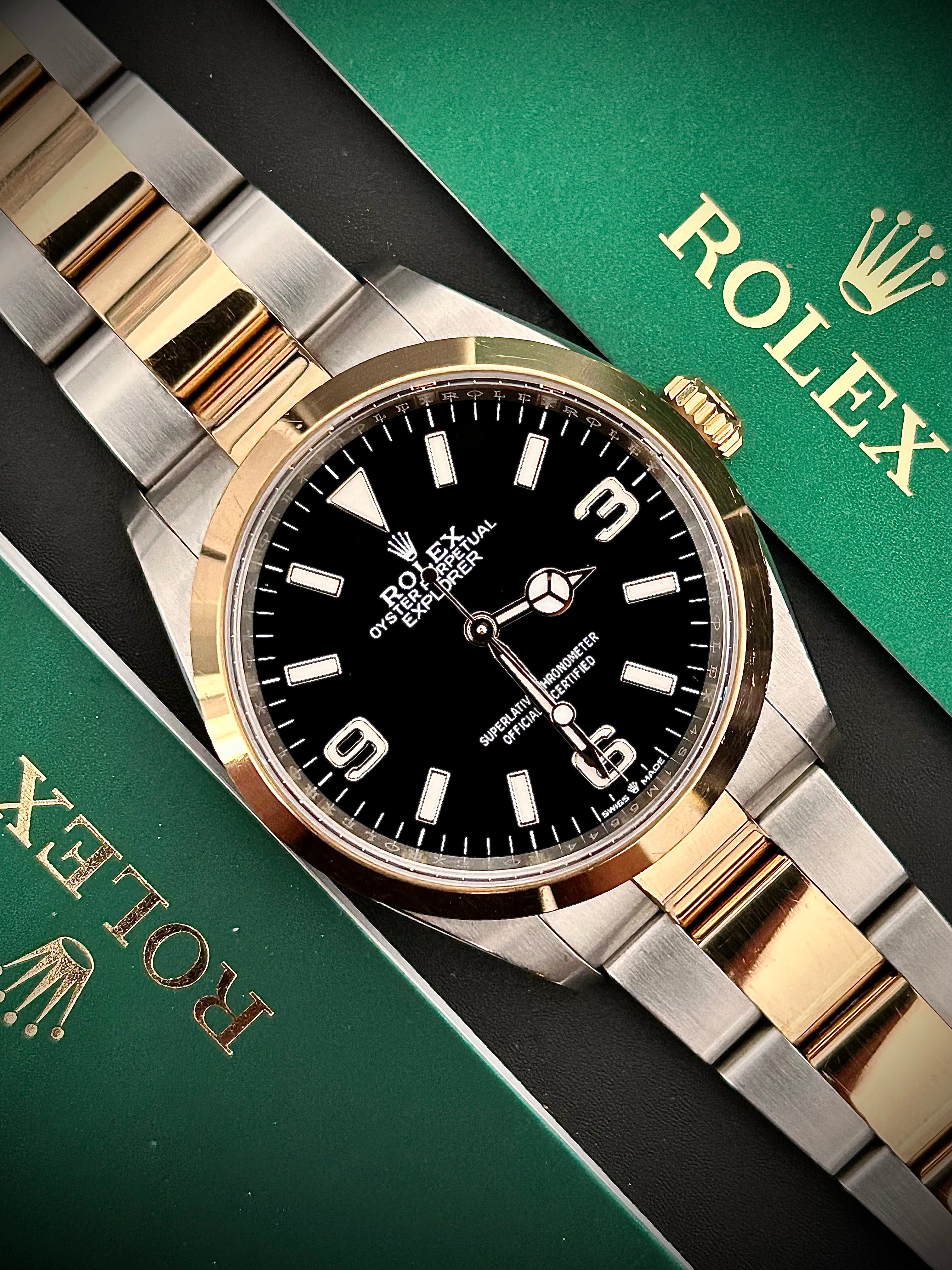 2024 ROLEX EXPLORER 36 TWO TONE, 124273, FULL SET, INC GST