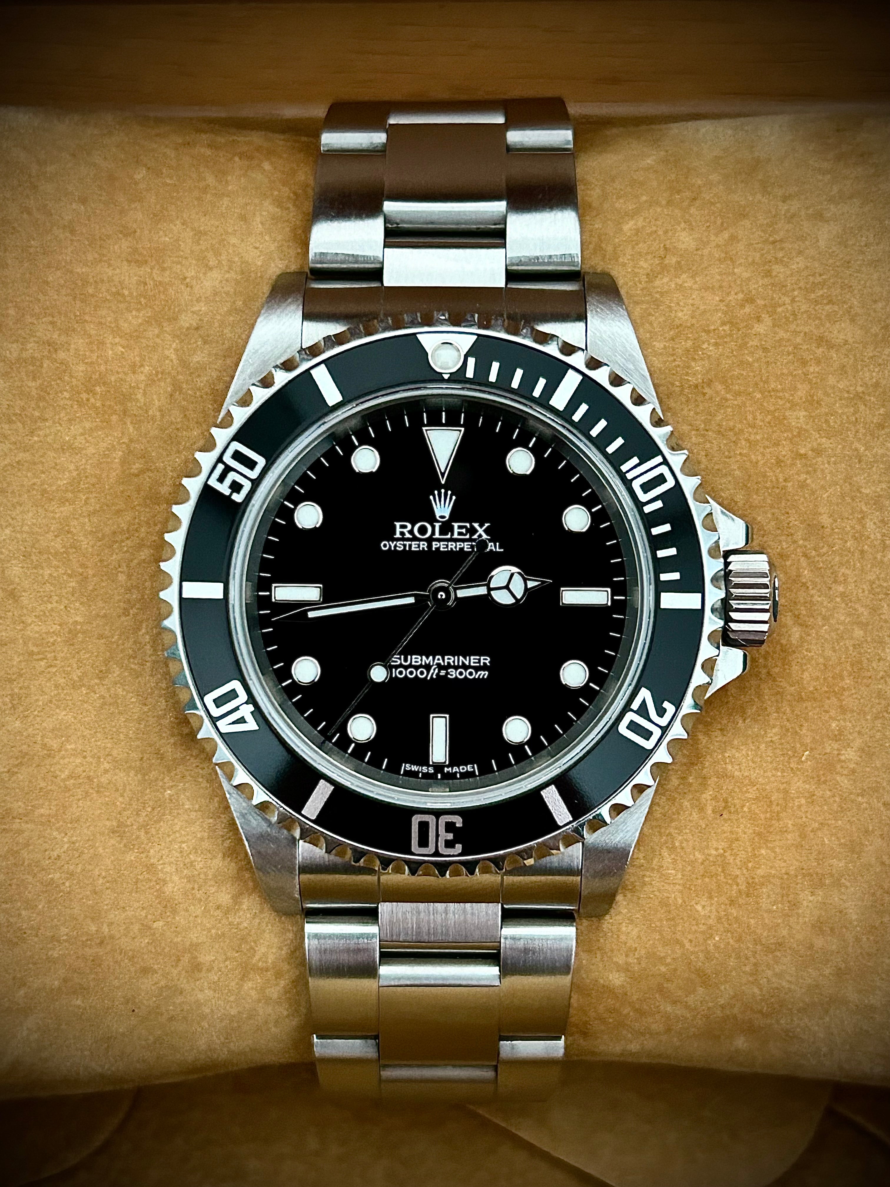 2006 ROLEX SUBMARINER TWO-LINER 14060M, FULL SET, INC GST