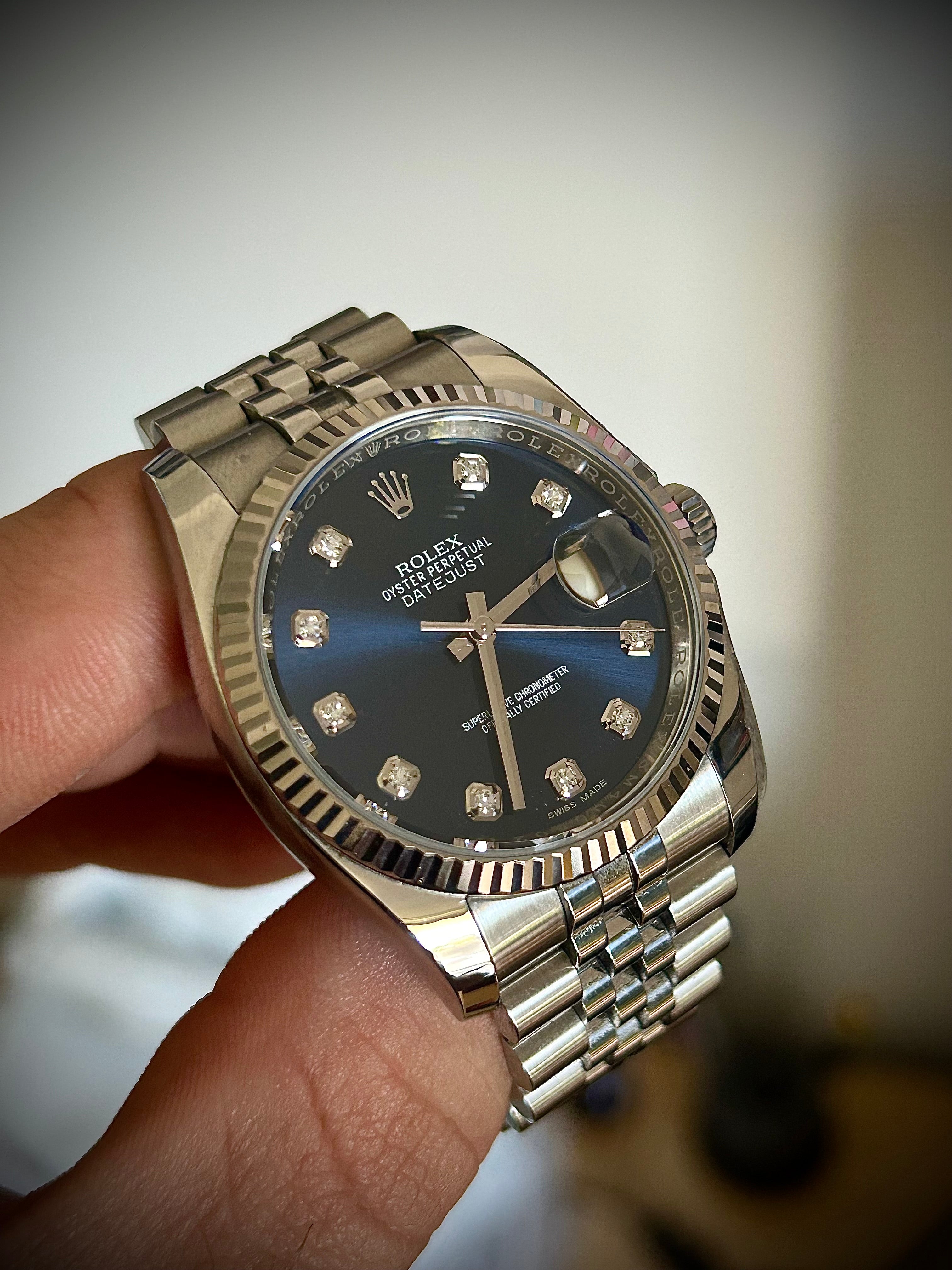2017 ROLEX DATEJUST 36, 116234, BLUE DIAMOND  DIAL, FULL SET, INC GST