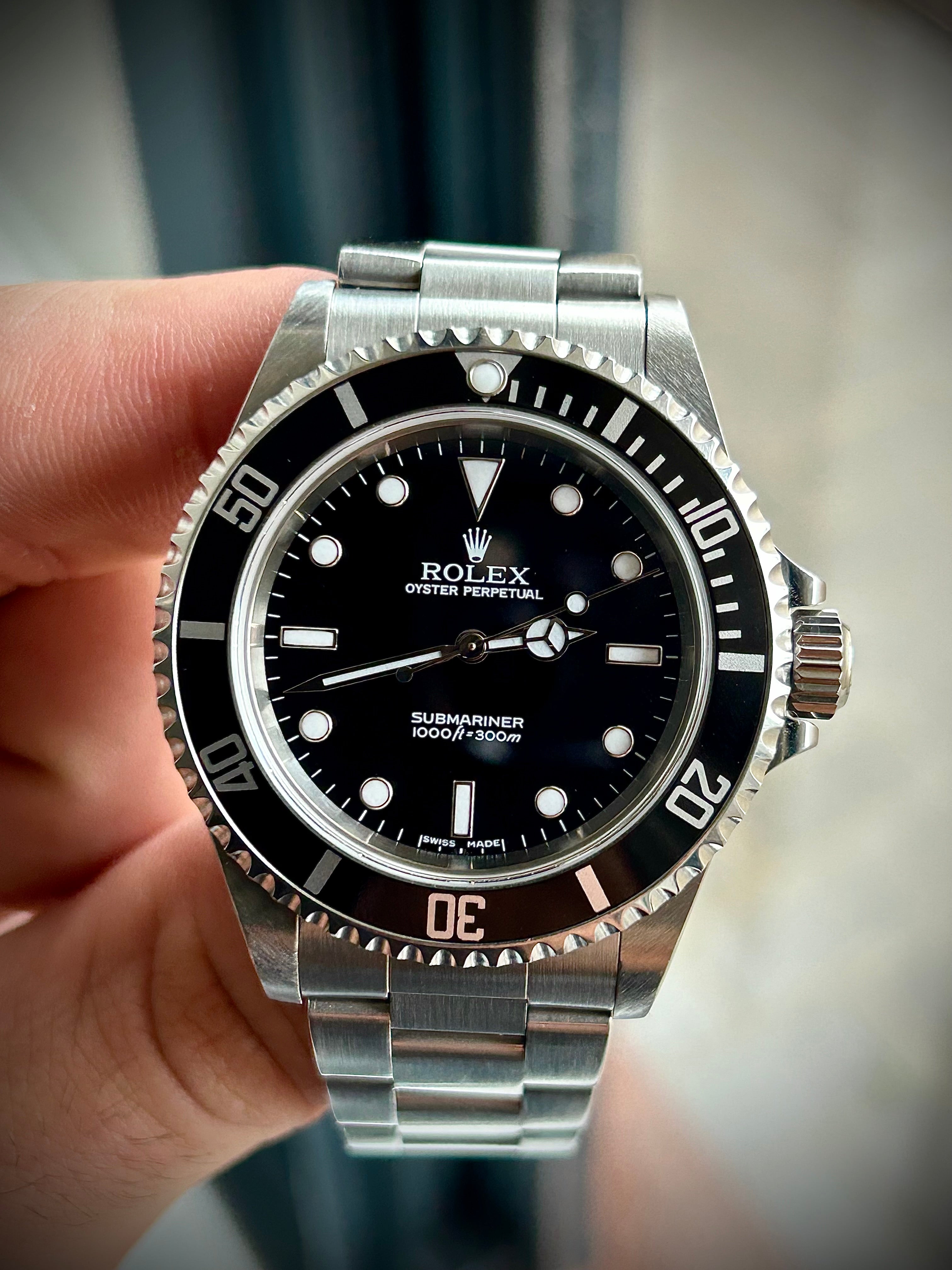 2006 ROLEX SUBMARINER TWO-LINER 14060M, FULL SET, INC GST