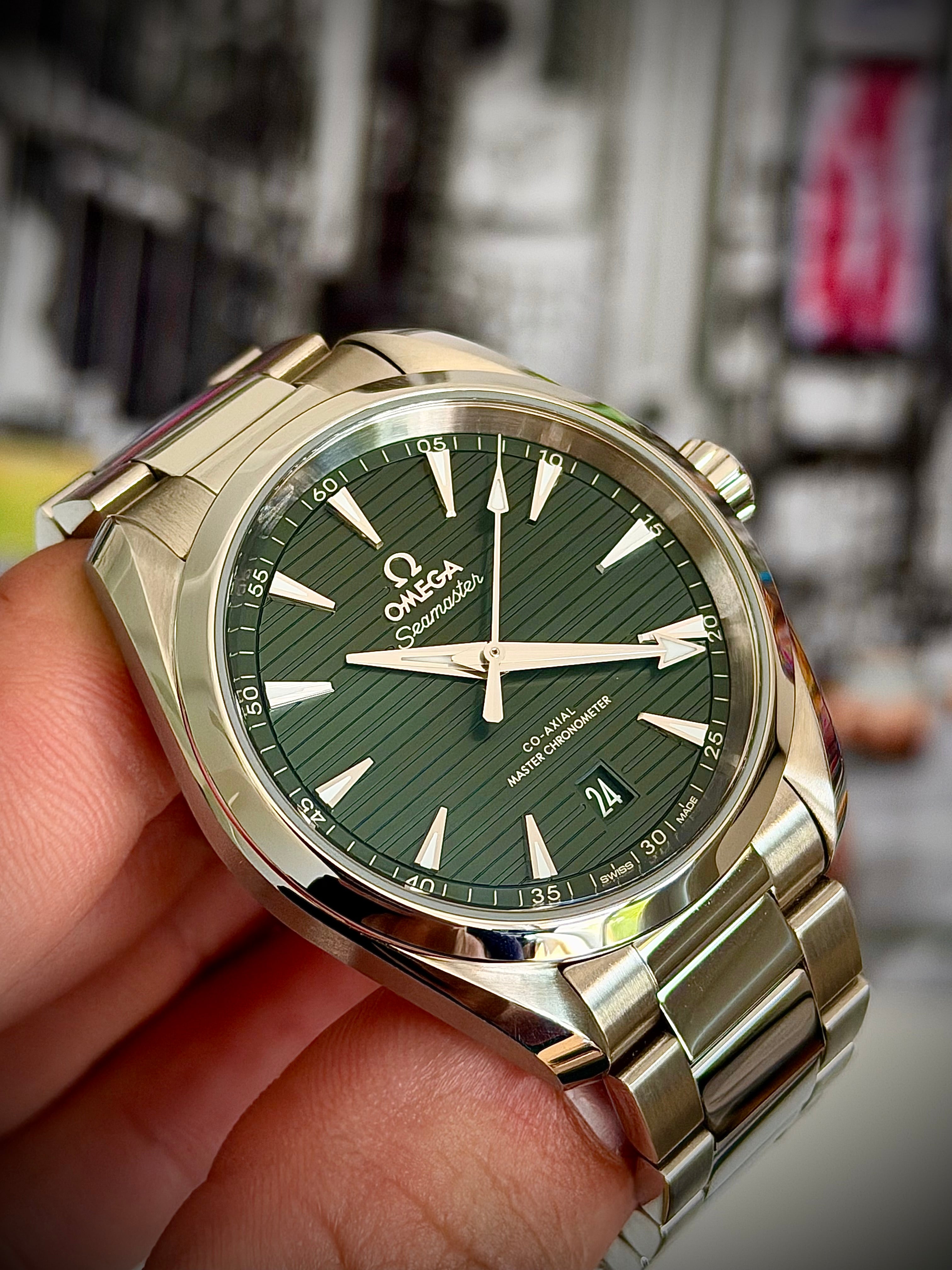 2025 OMEGA AQUA TERRA 150M 38, GREEN DIAL, FULL SET, INC GST
