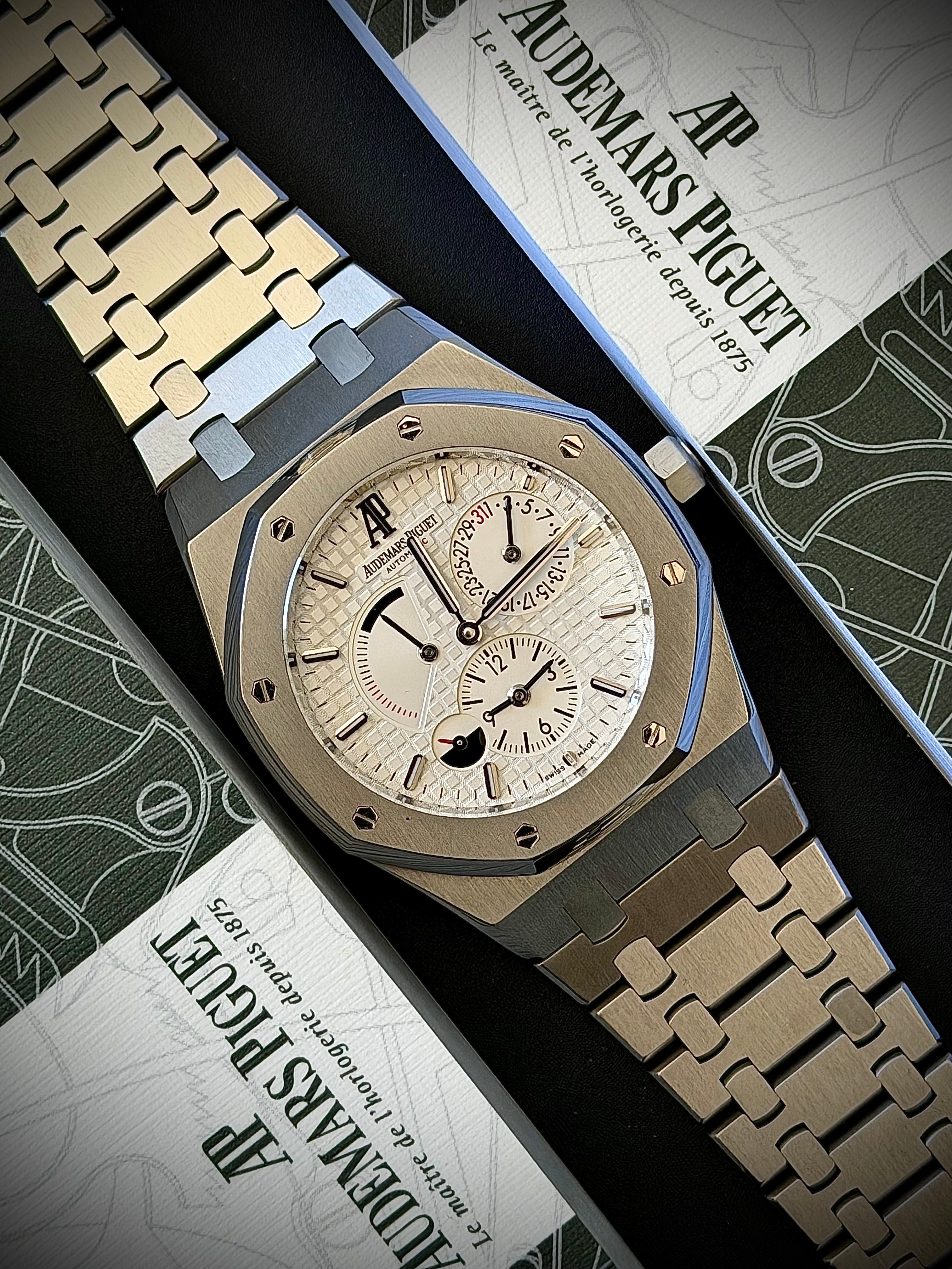 2010 AUDEMARS PIGUET ROYAL WHITE DIAL, DUAL TIME, 26120ST, FULL SET, INC GST