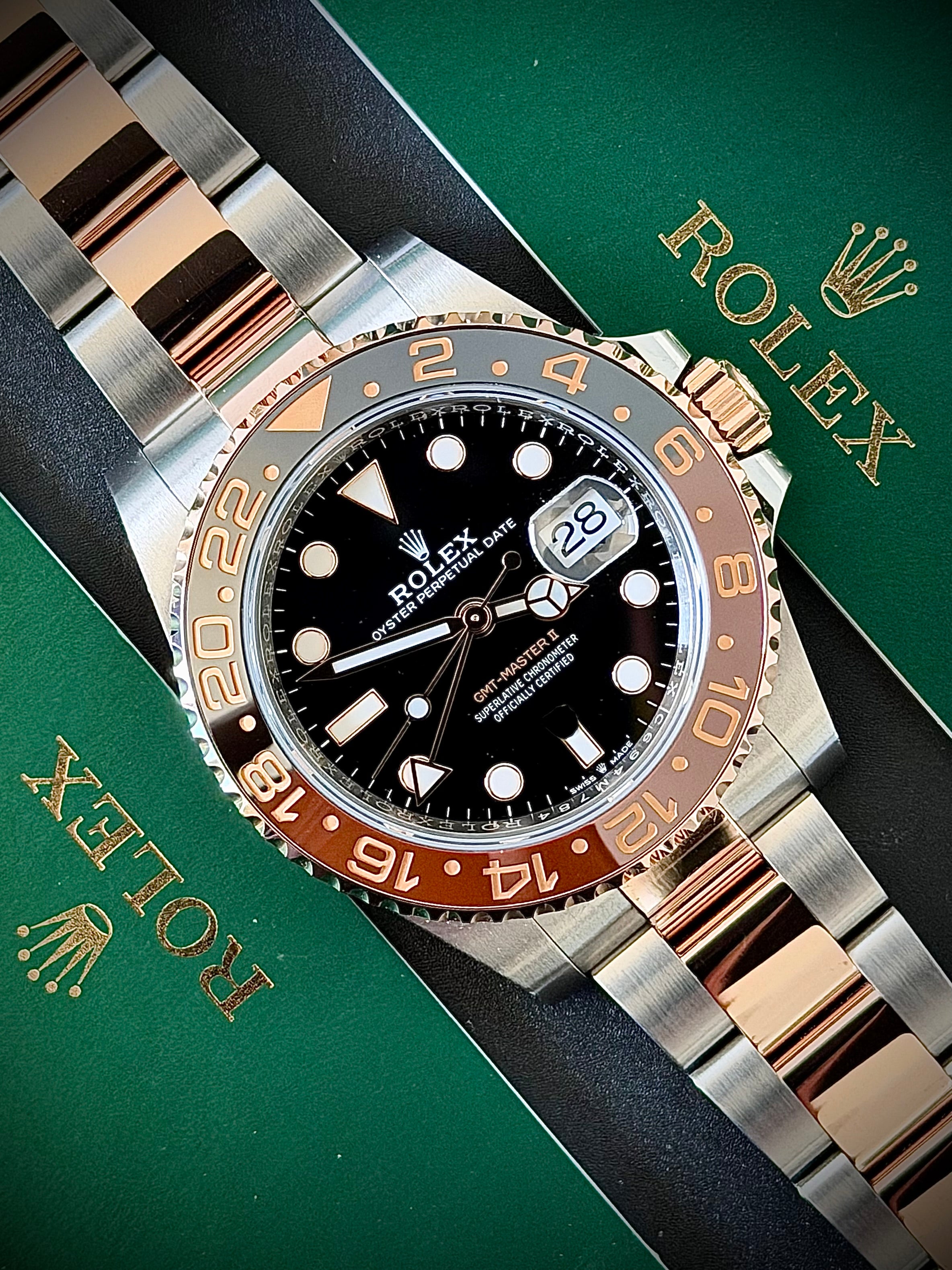 2018 ROLEX GMT MASTER II, ROOTBEER, 126711CHNR, FULL SET, INC GST
