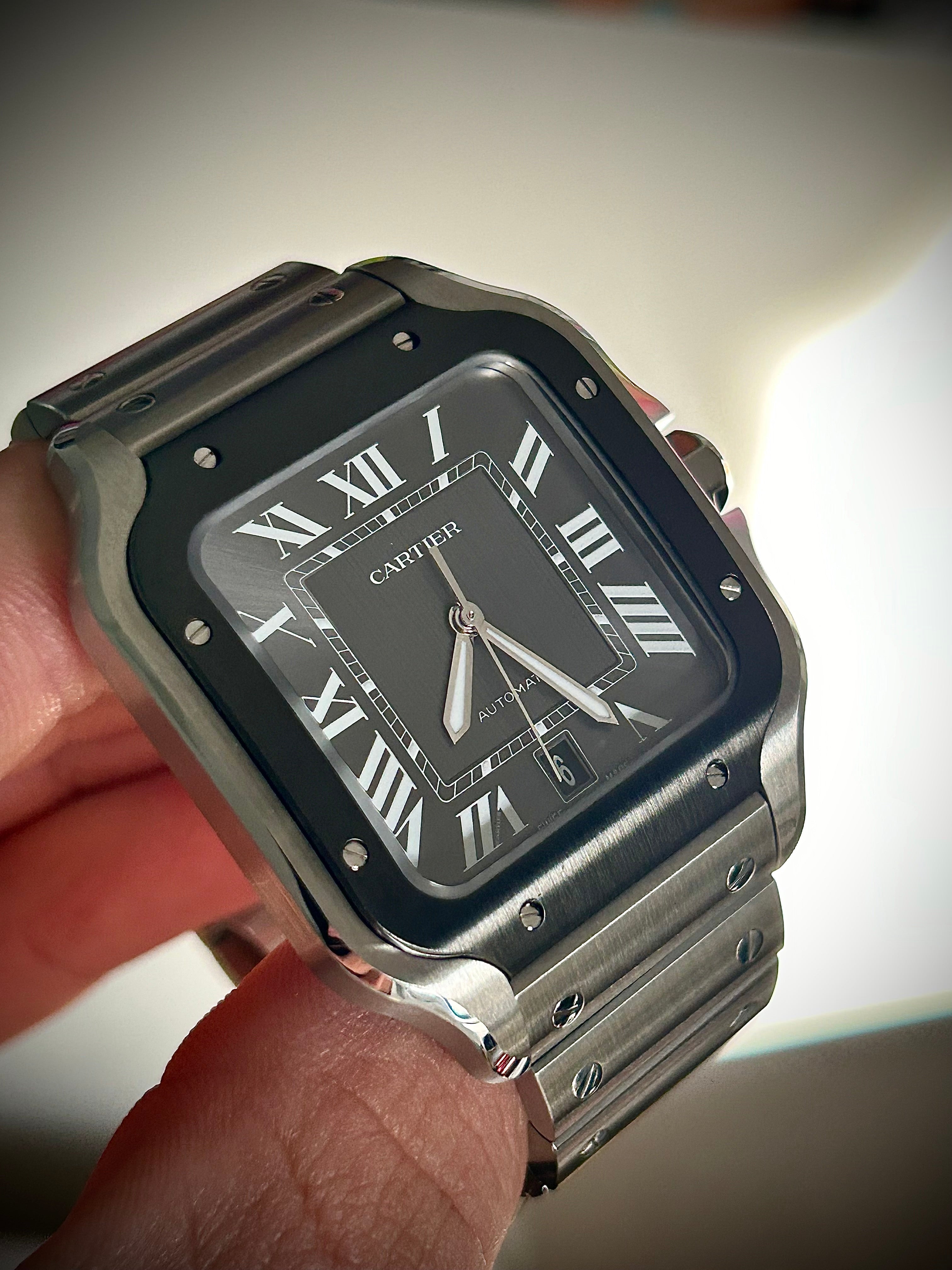 2024 CARTIER SANTOS DE CARTIER LARGE ADLC, WSSA0037, BOX AND PAPERS, INC GST
