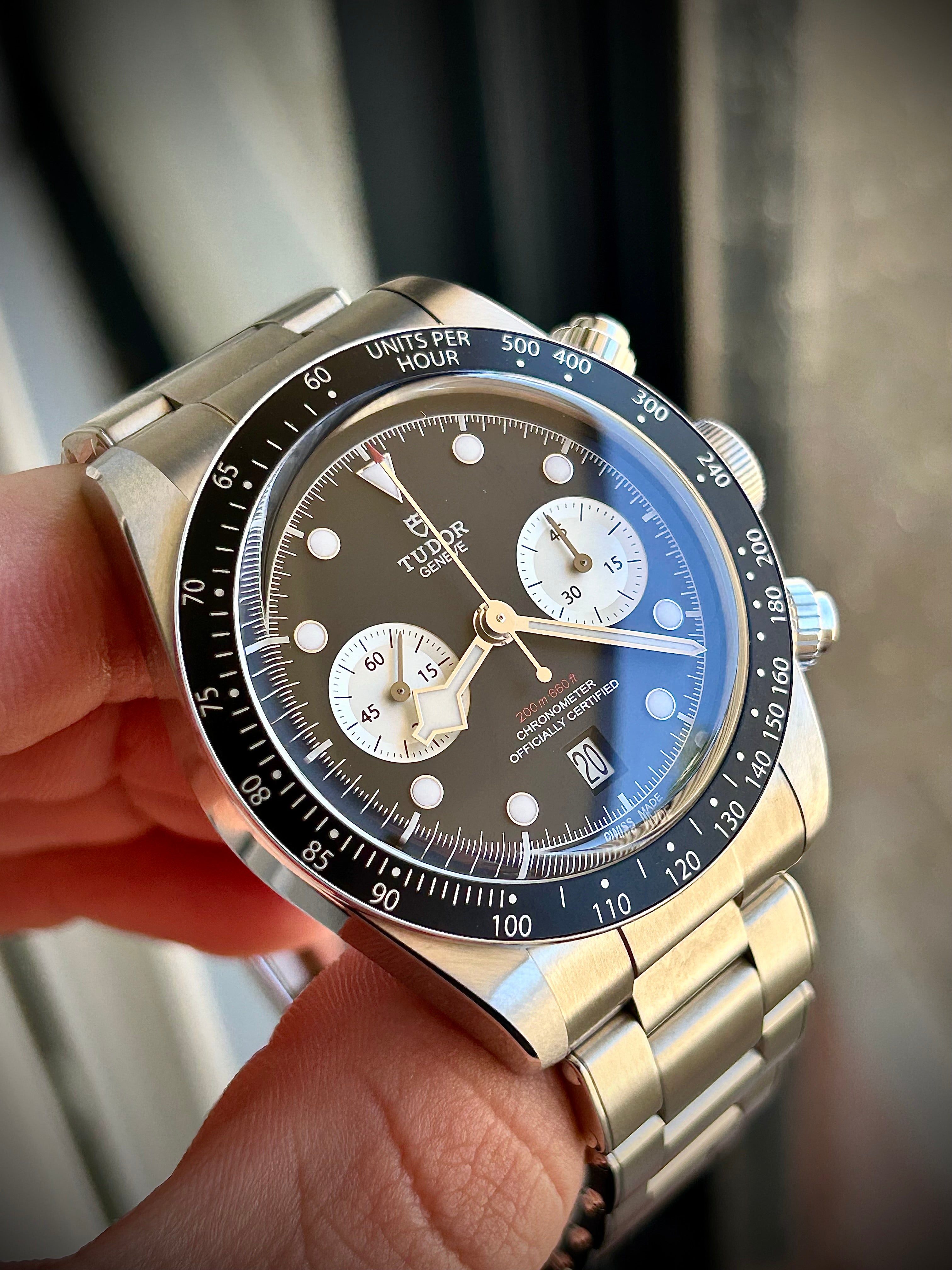 2021 TUDOR BLACK CHRONO “REVERSE PANDA”, FULL SET, INC GST