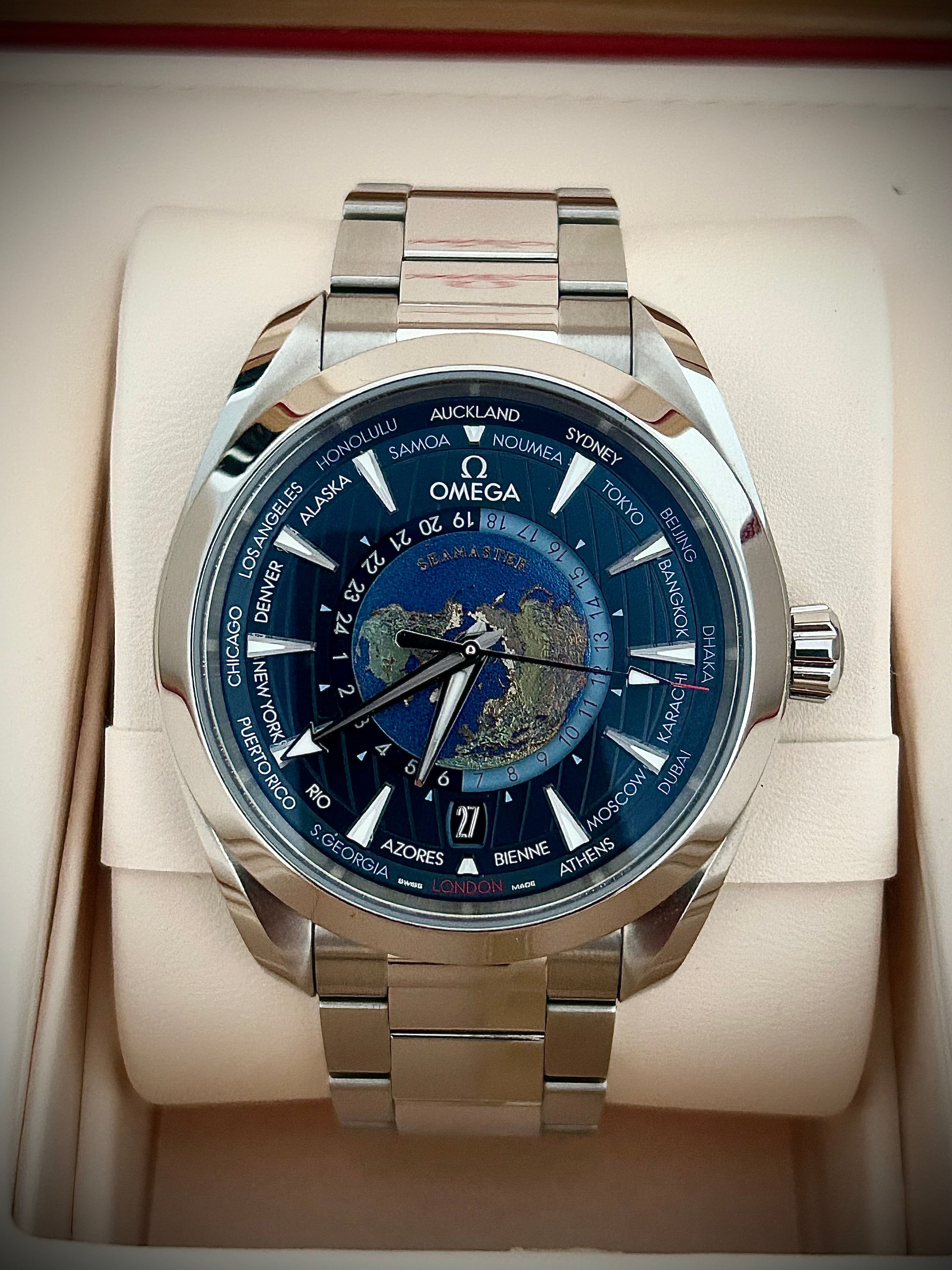 2023 OMEGA SEAMASTER AQUA TERRA WORLD TIMER, FULL SET, INC GST